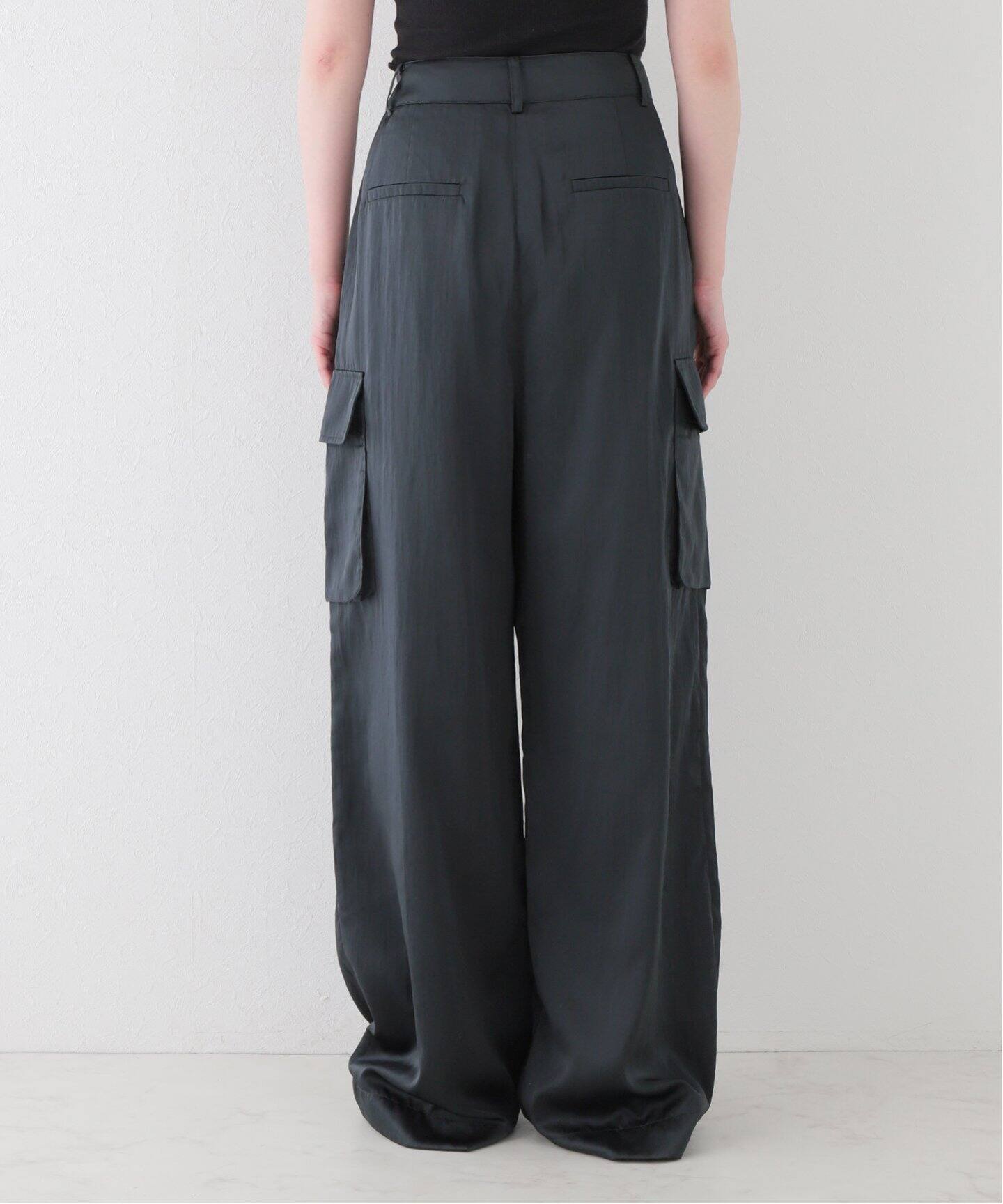TIBI/ティビ】SHINY NYLON PLEATED STELLA CARGO PANTS（カーゴパンツ  