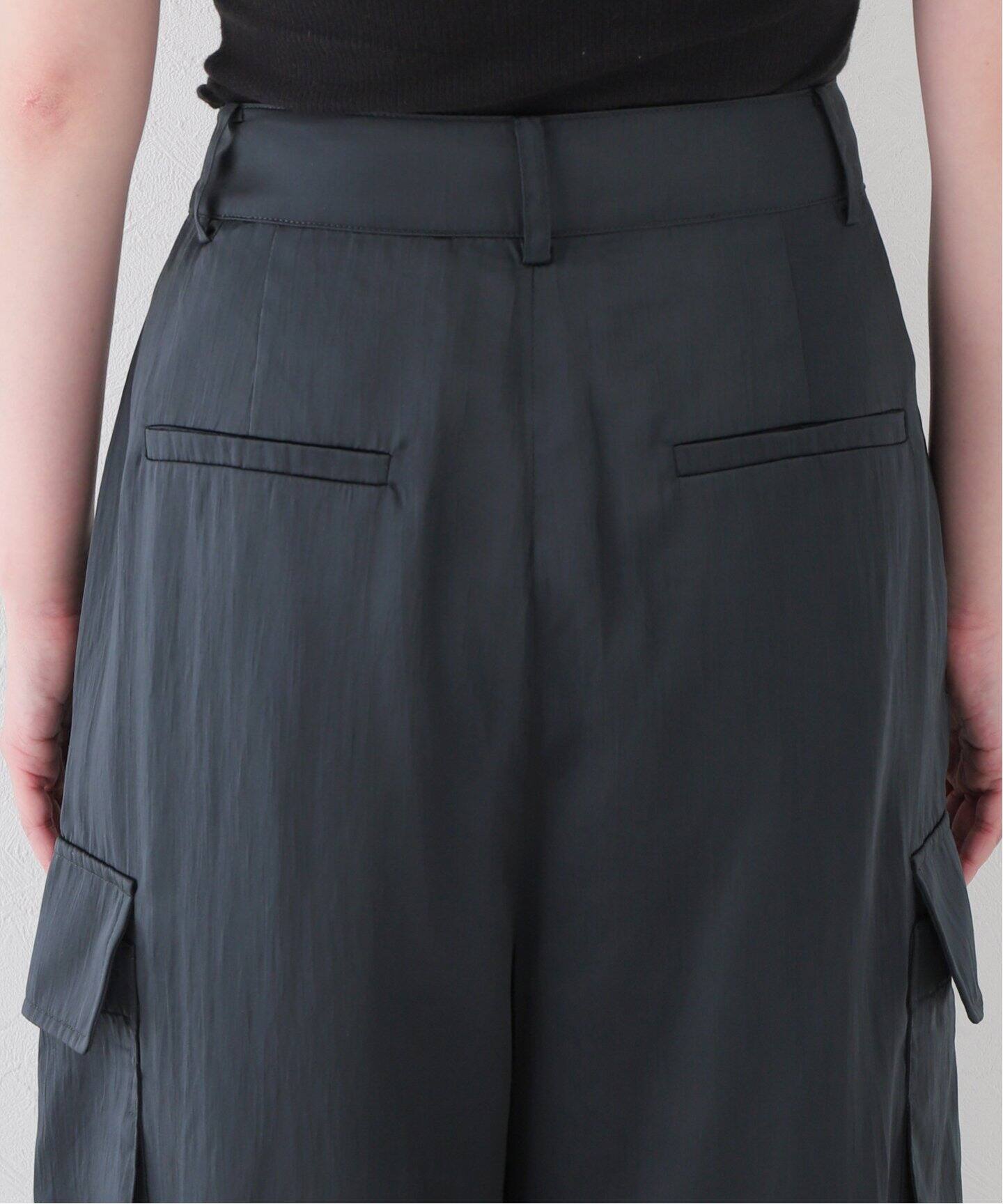 TIBI/ティビ】SHINY NYLON PLEATED STELLA CARGO PANTS（カーゴパンツ 