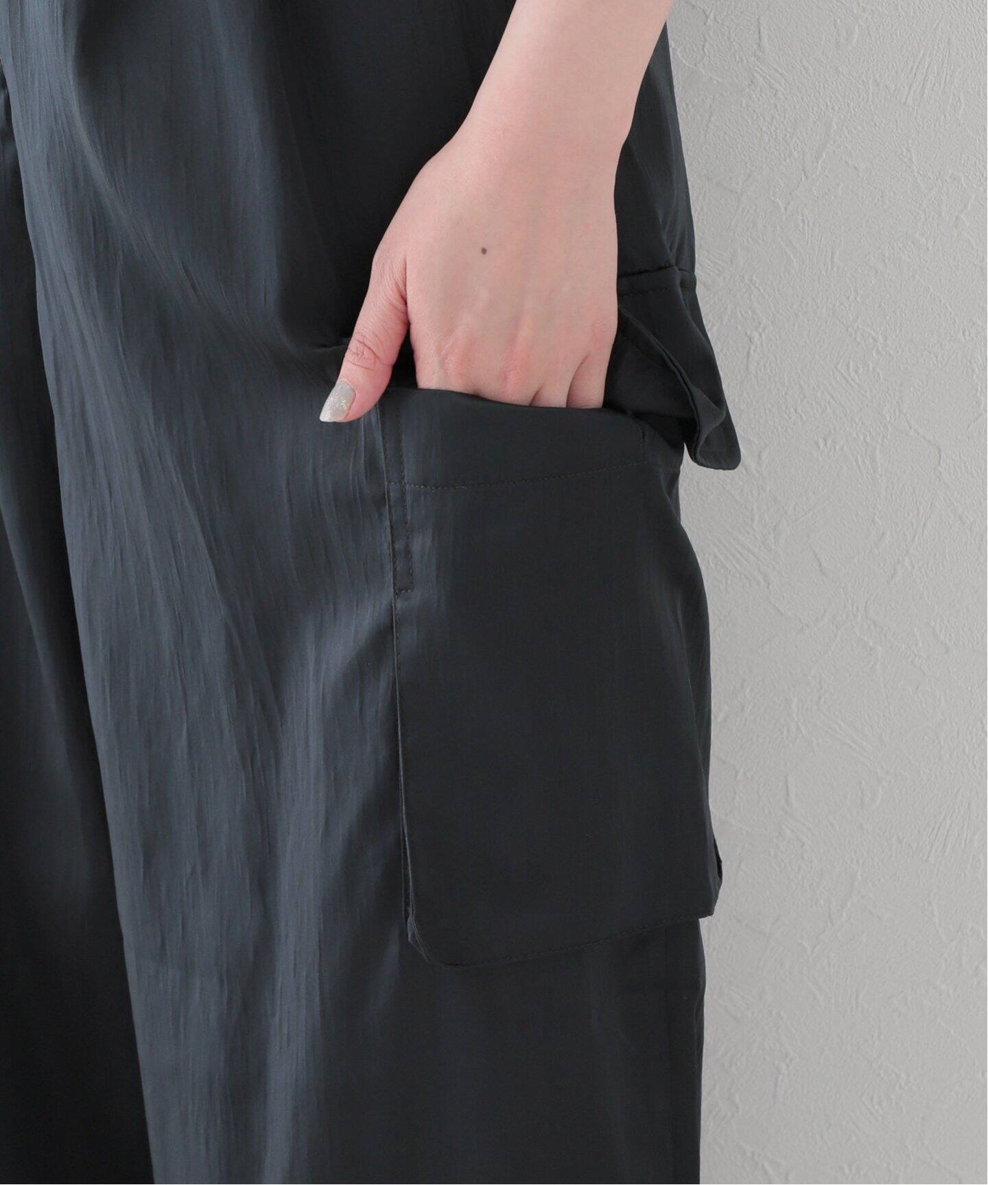 TIBI/ティビ】SHINY NYLON PLEATED STELLA CARGO PANTS（カーゴパンツ 