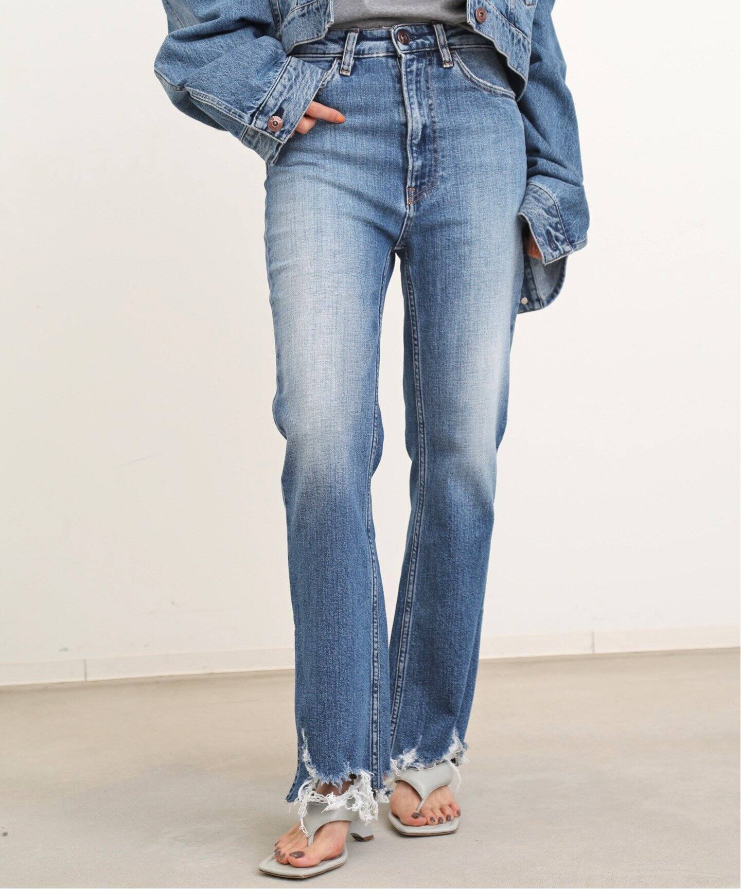 3×1/スリーバイワン】EMPIRE CROP FLARE DENIM（デニムパンツ 