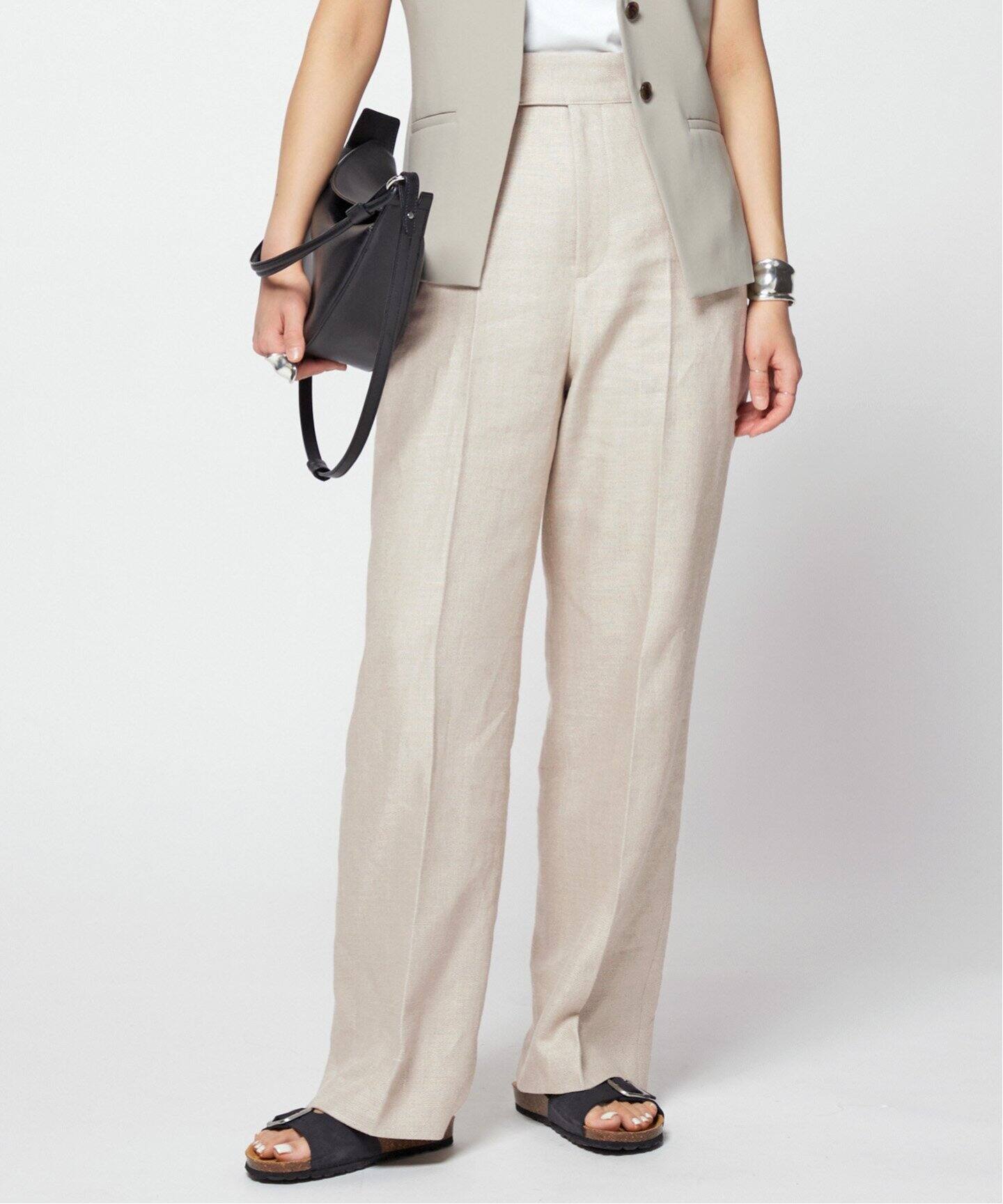リネンハイウエストワイドパンツ（スラックス）｜AP STUDIO（エーピー  