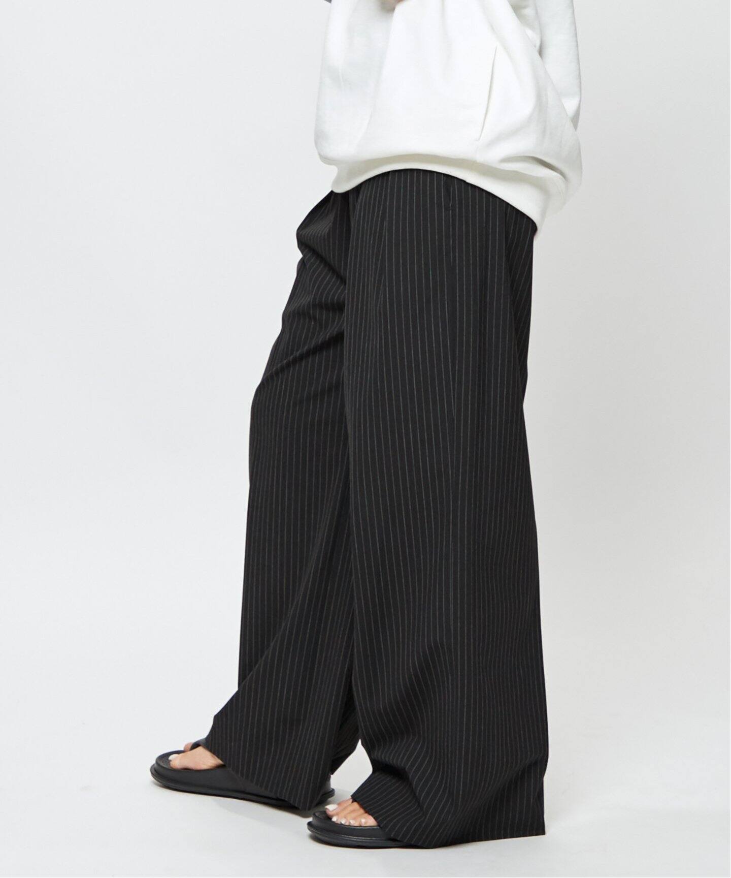 ストライプハイウエストワイドパンツ（スラックス）｜AP STUDIO  