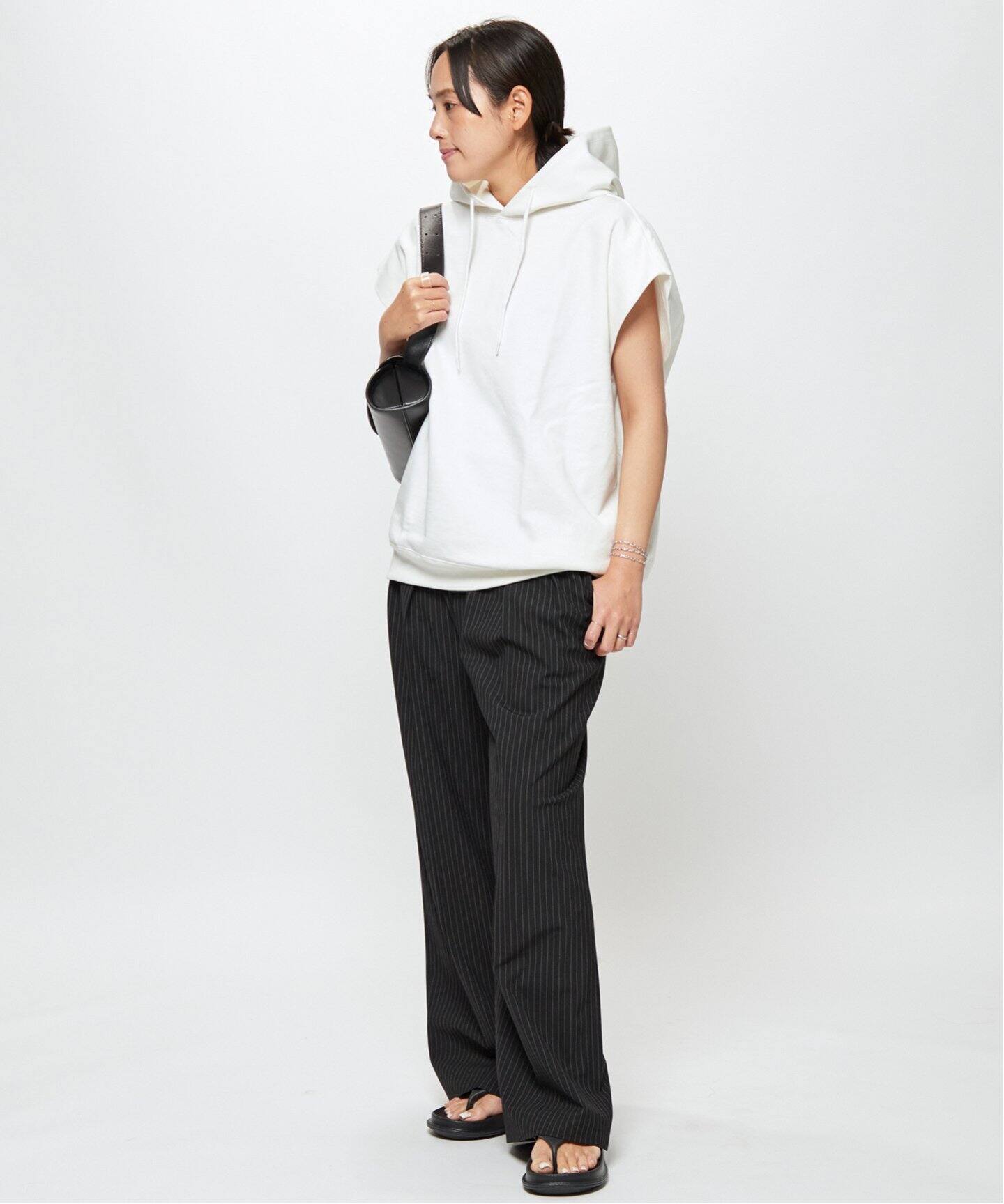 ストライプハイウエストワイドパンツ（スラックス）｜AP STUDIO  
