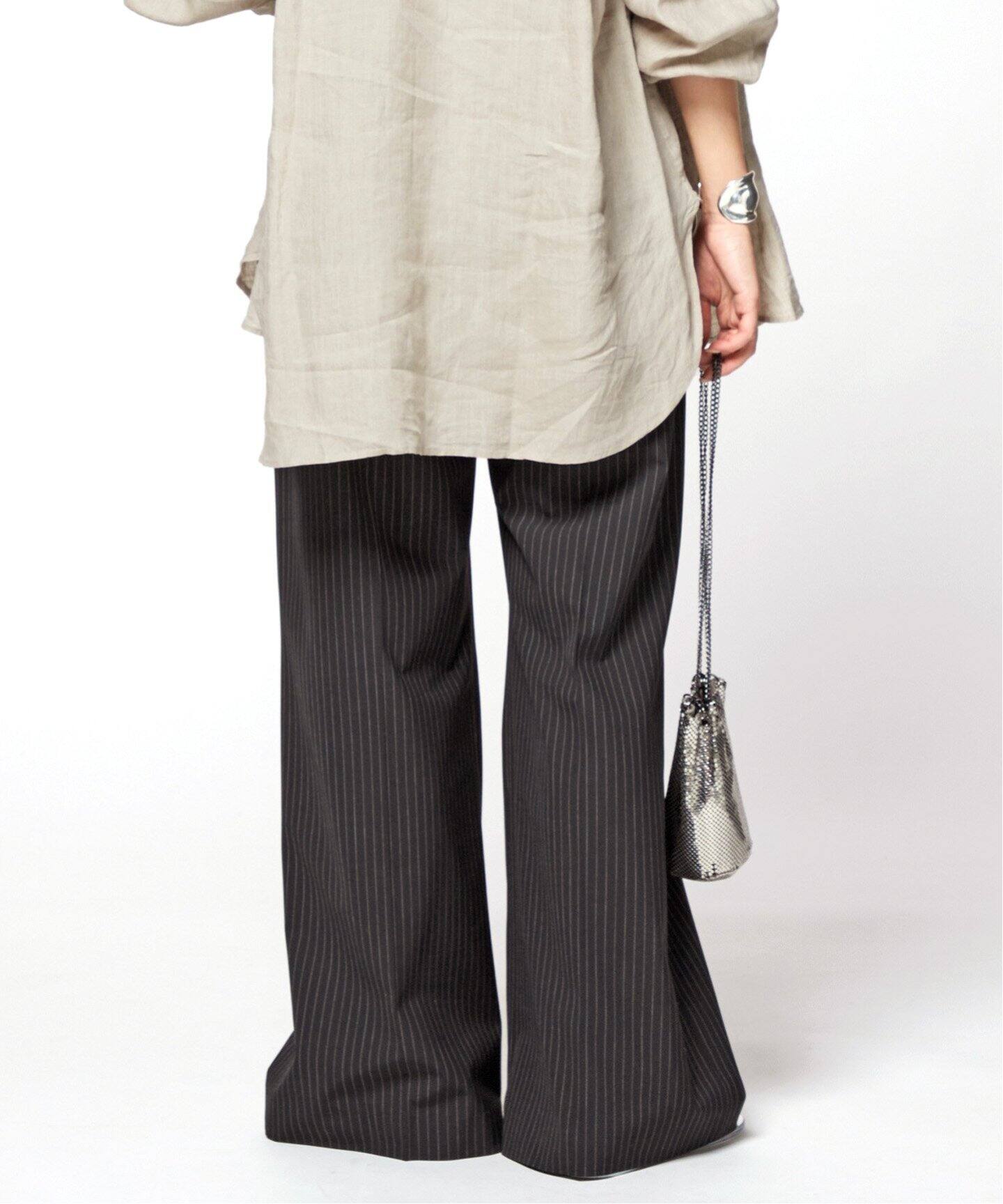 ストライプハイウエストワイドパンツ（スラックス）｜AP STUDIO  