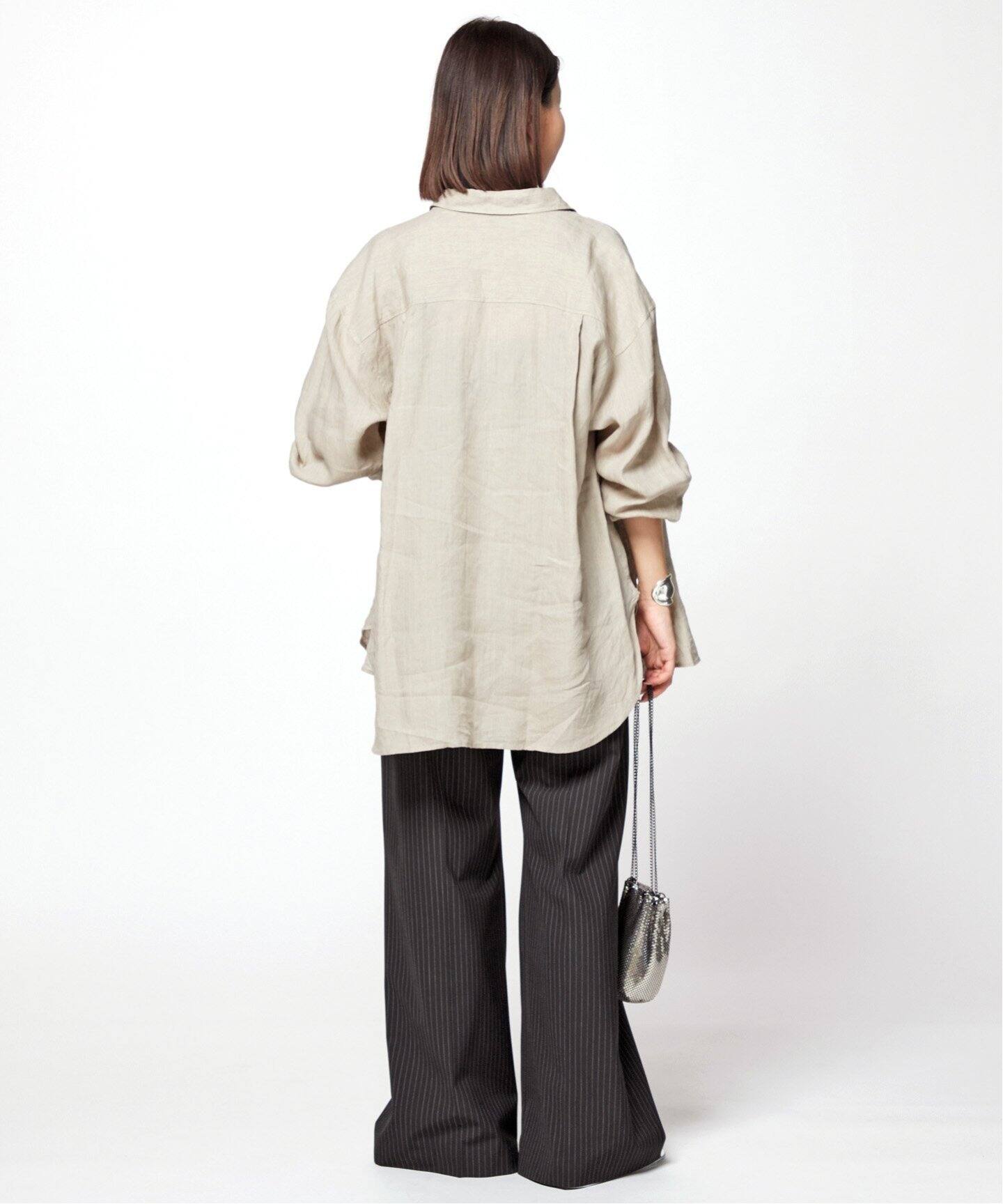 ストライプハイウエストワイドパンツ（スラックス）｜AP STUDIO  