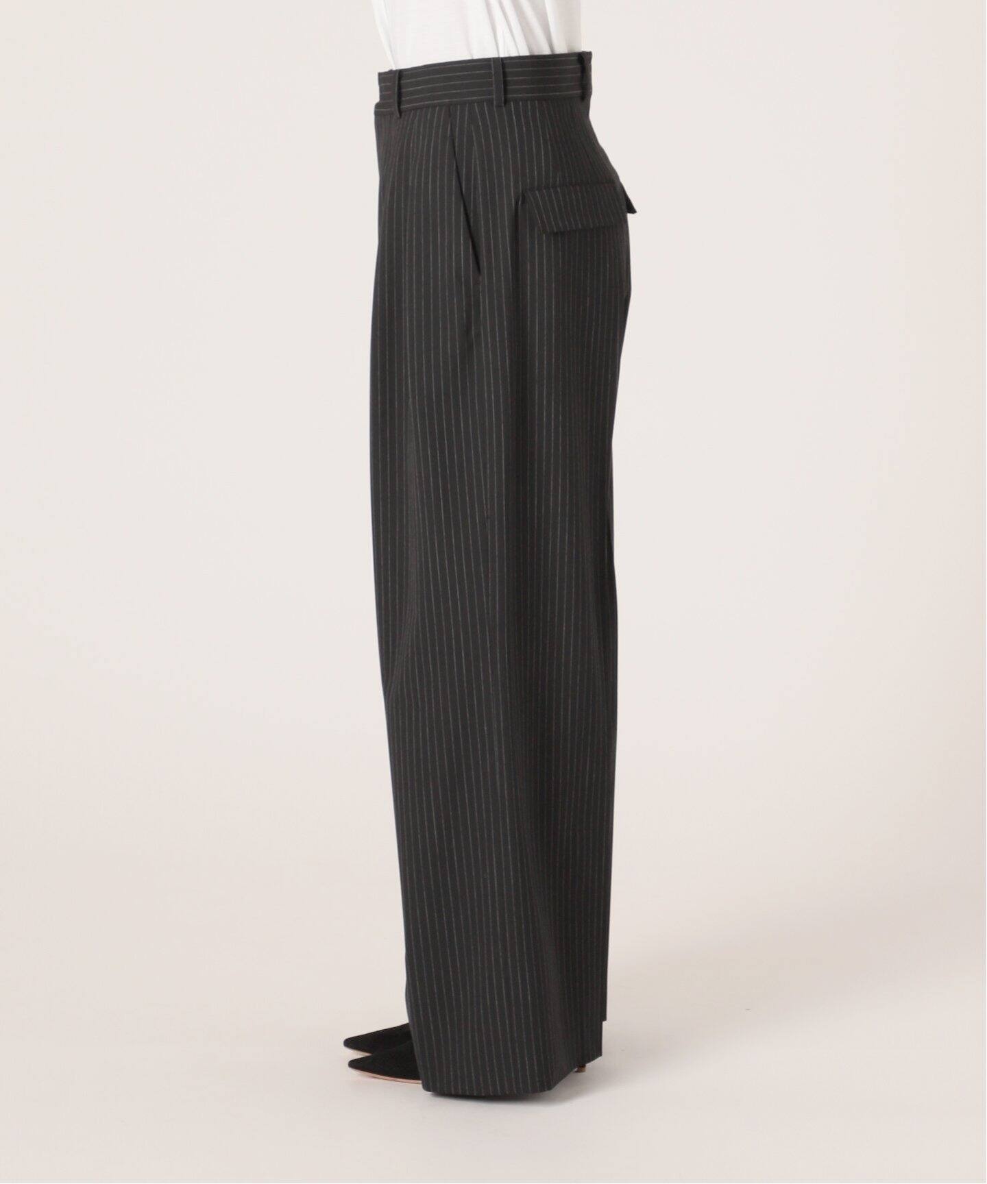 ストライプハイウエストワイドパンツ（スラックス）｜AP STUDIO  