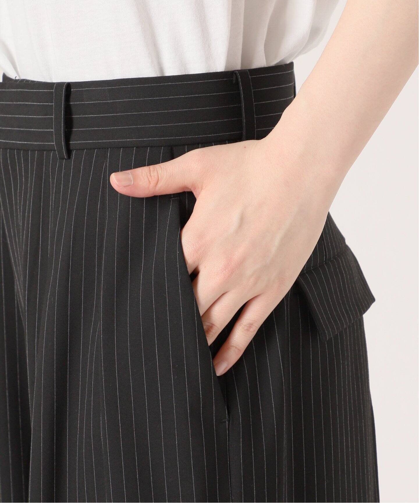 ストライプハイウエストワイドパンツ（スラックス）｜AP STUDIO  