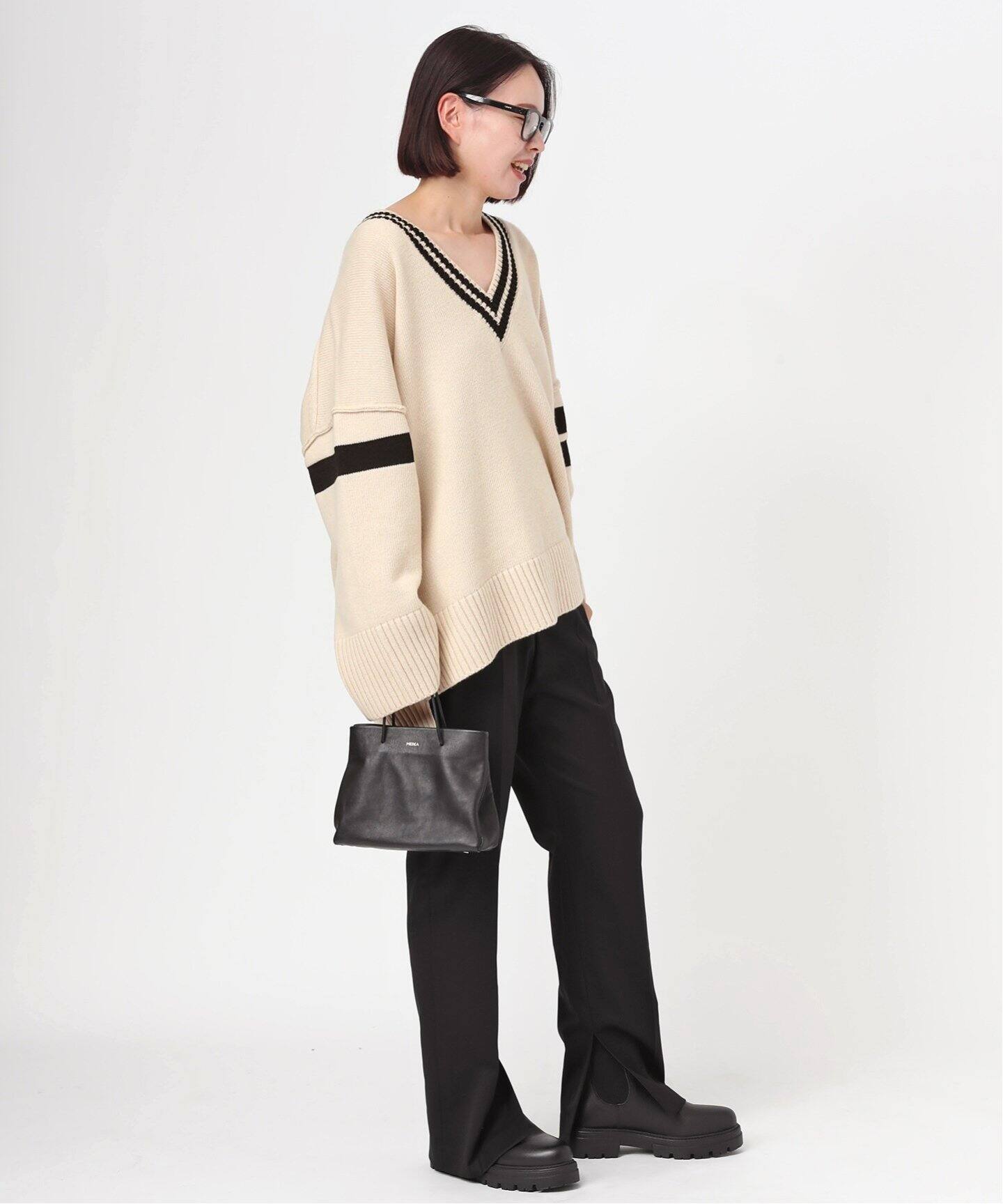 Wool polyester Inside slit Pants（スラックス）｜AP STUDIO 