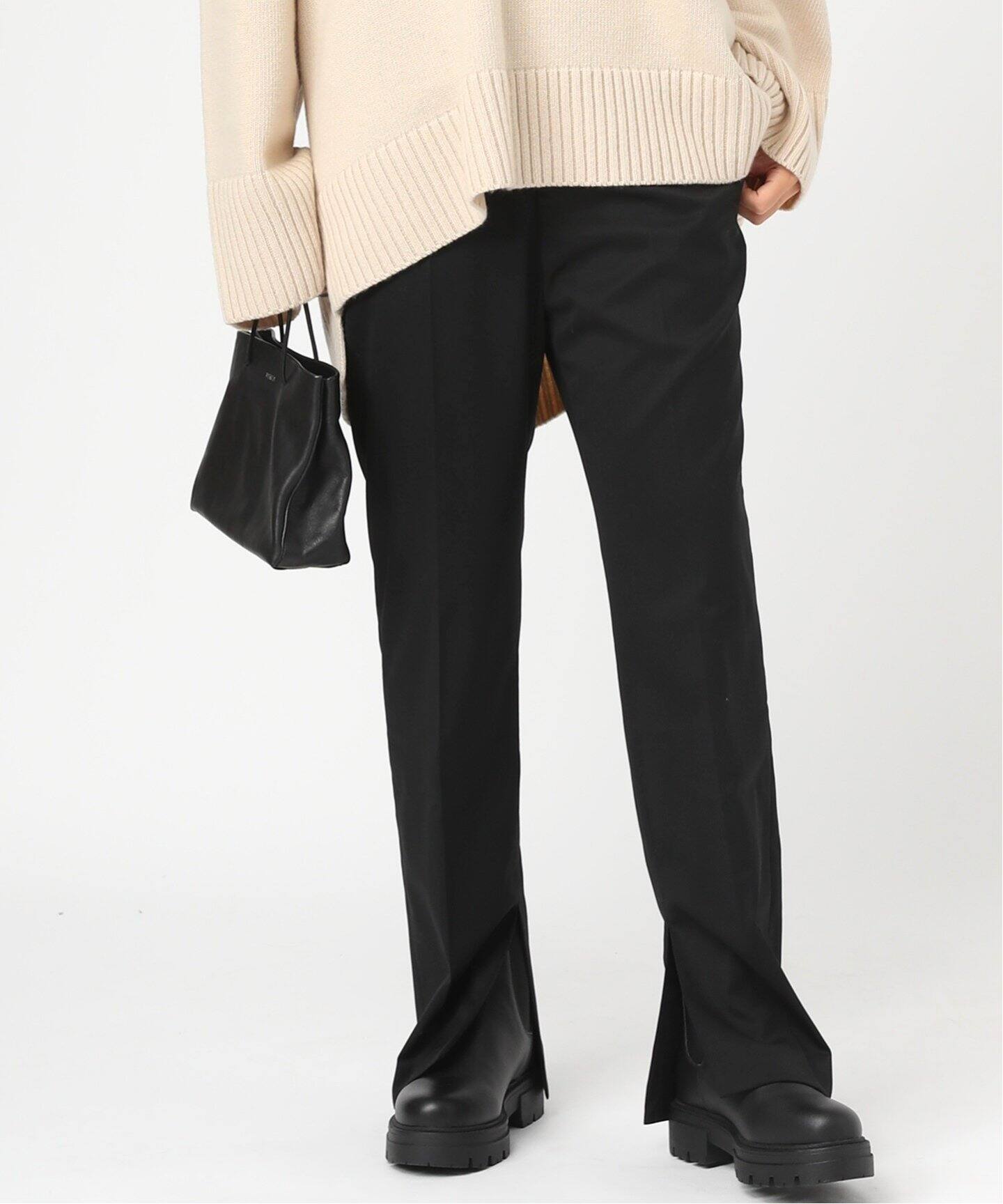 Wool polyester Inside slit Pants（スラックス）｜AP STUDIO 