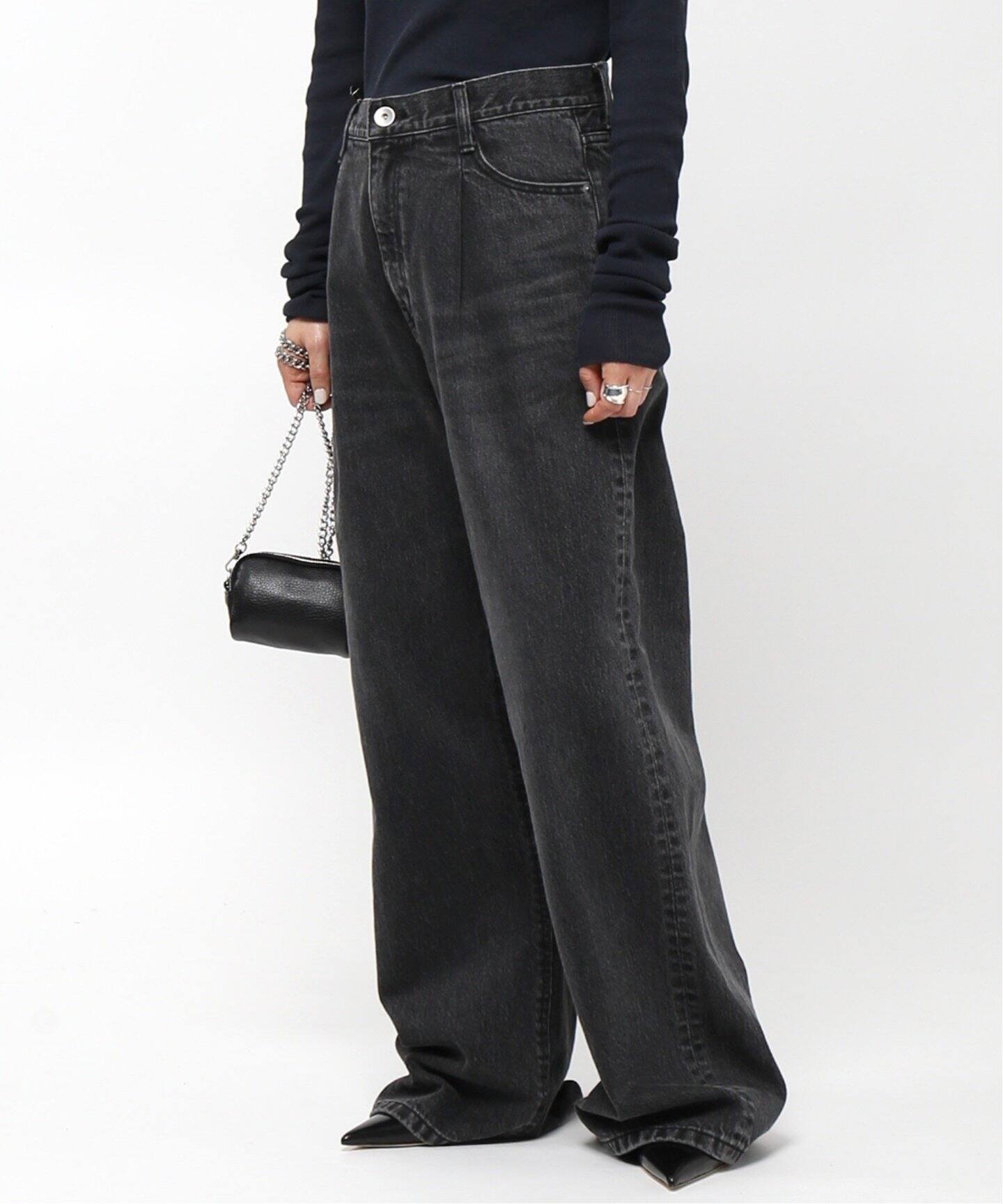 Tuck Buggy デニム(GRY)（デニムパンツ・ジーンズ）｜AP STUDIO 