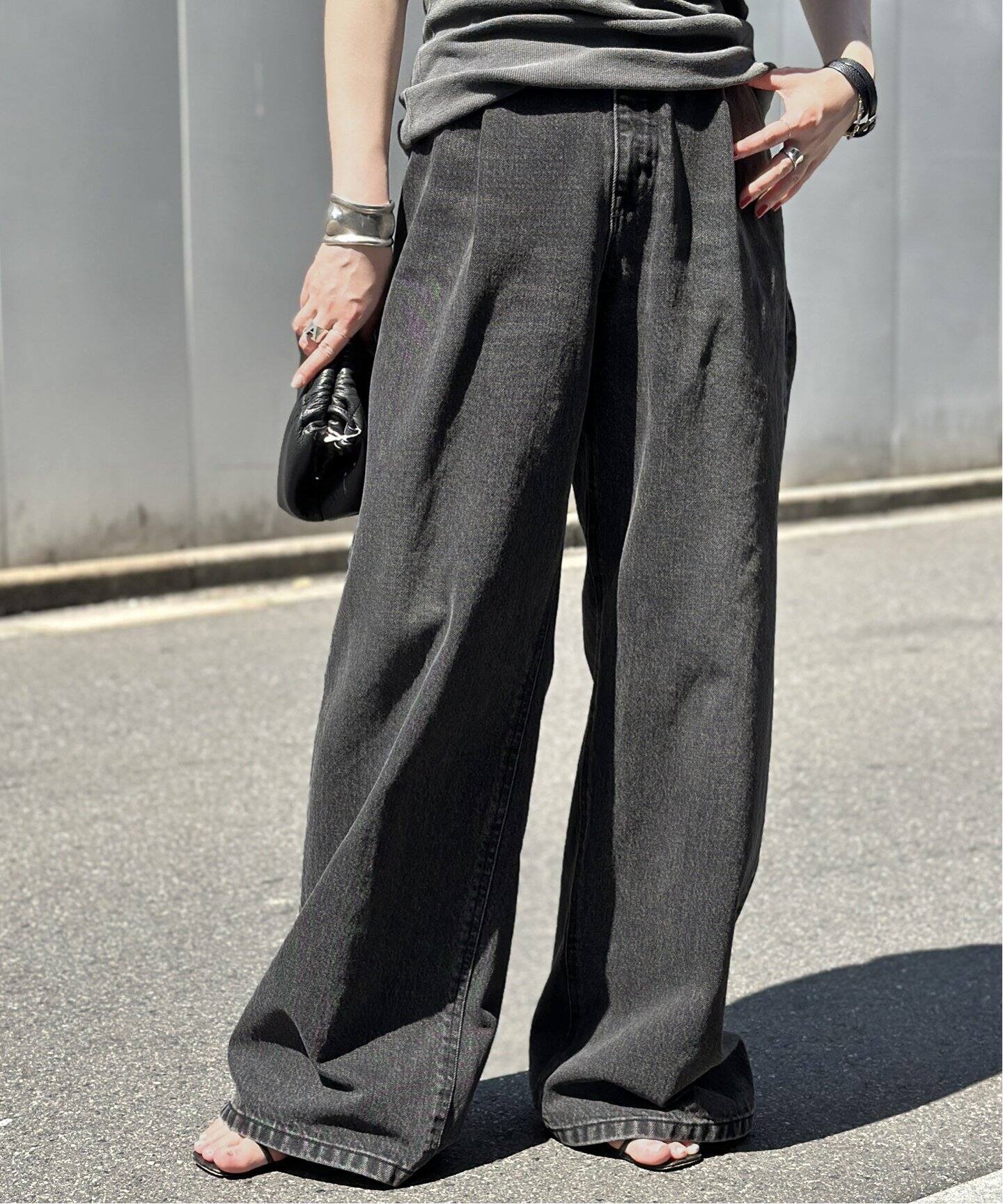 Tuck Buggy デニム(GRY)（デニムパンツ・ジーンズ）｜AP STUDIO 