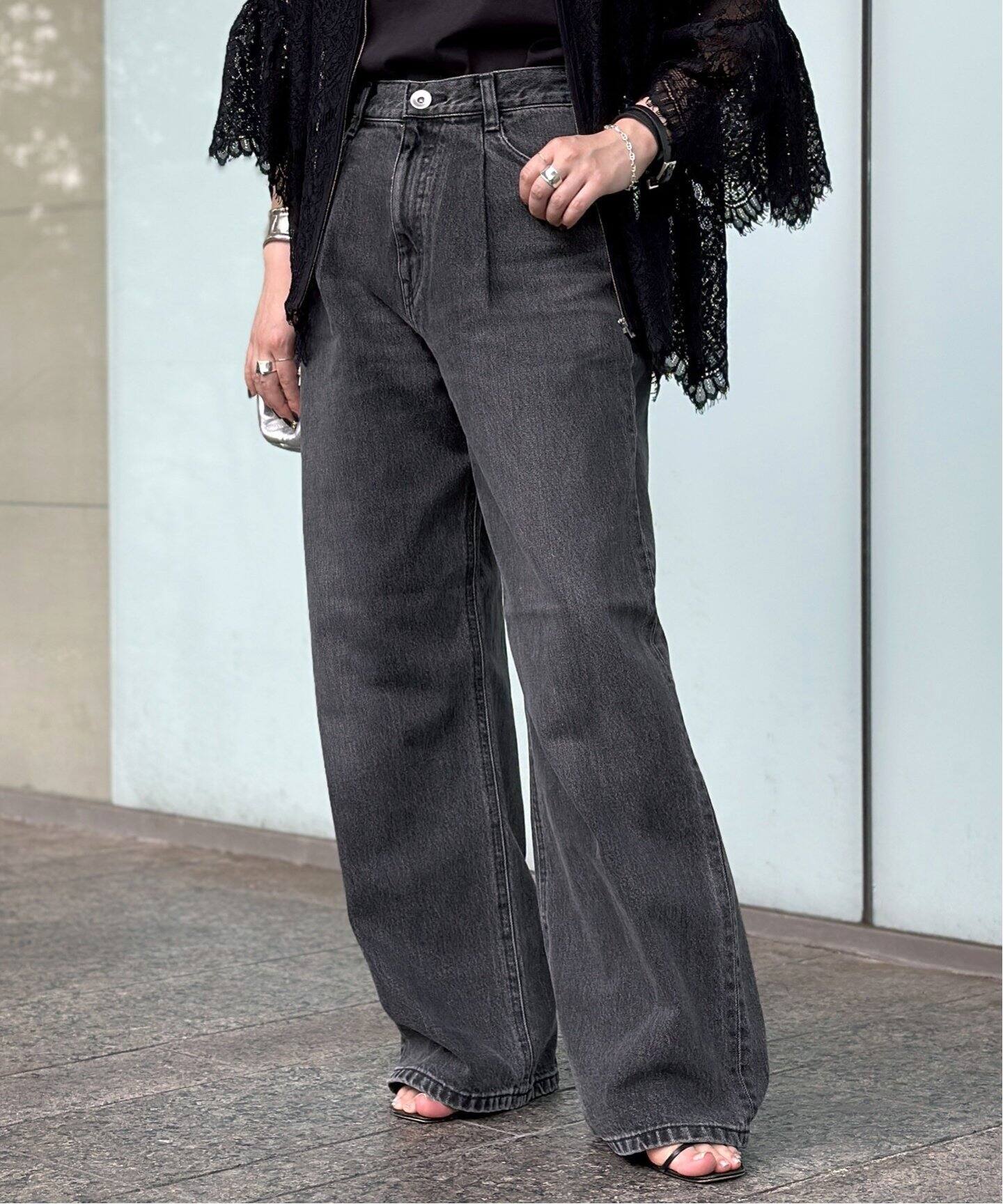 Tuck Buggy デニム(GRY)（デニムパンツ・ジーンズ）｜AP STUDIO 