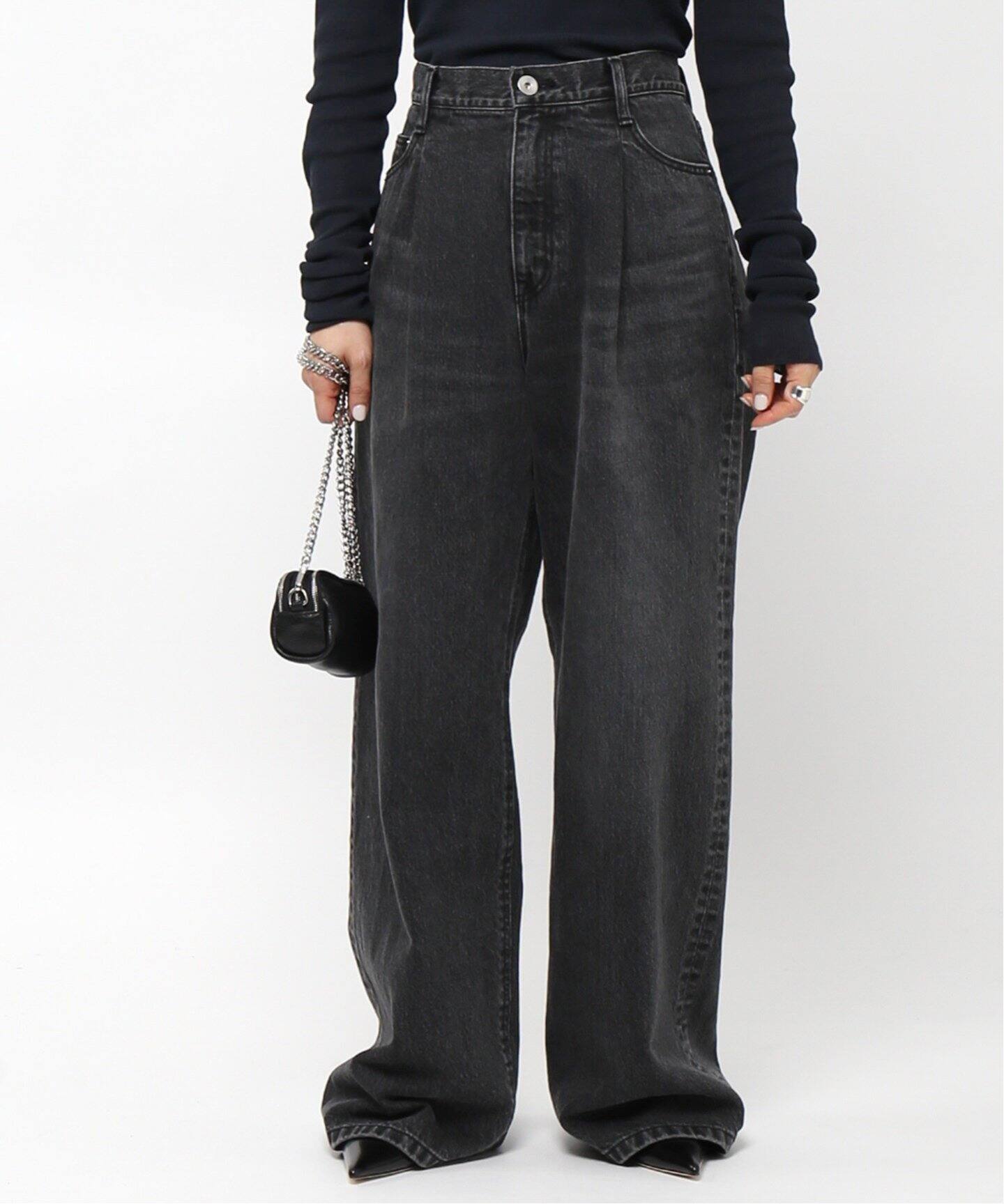 Tuck Buggy デニム(GRY)（デニムパンツ・ジーンズ）｜AP STUDIO 