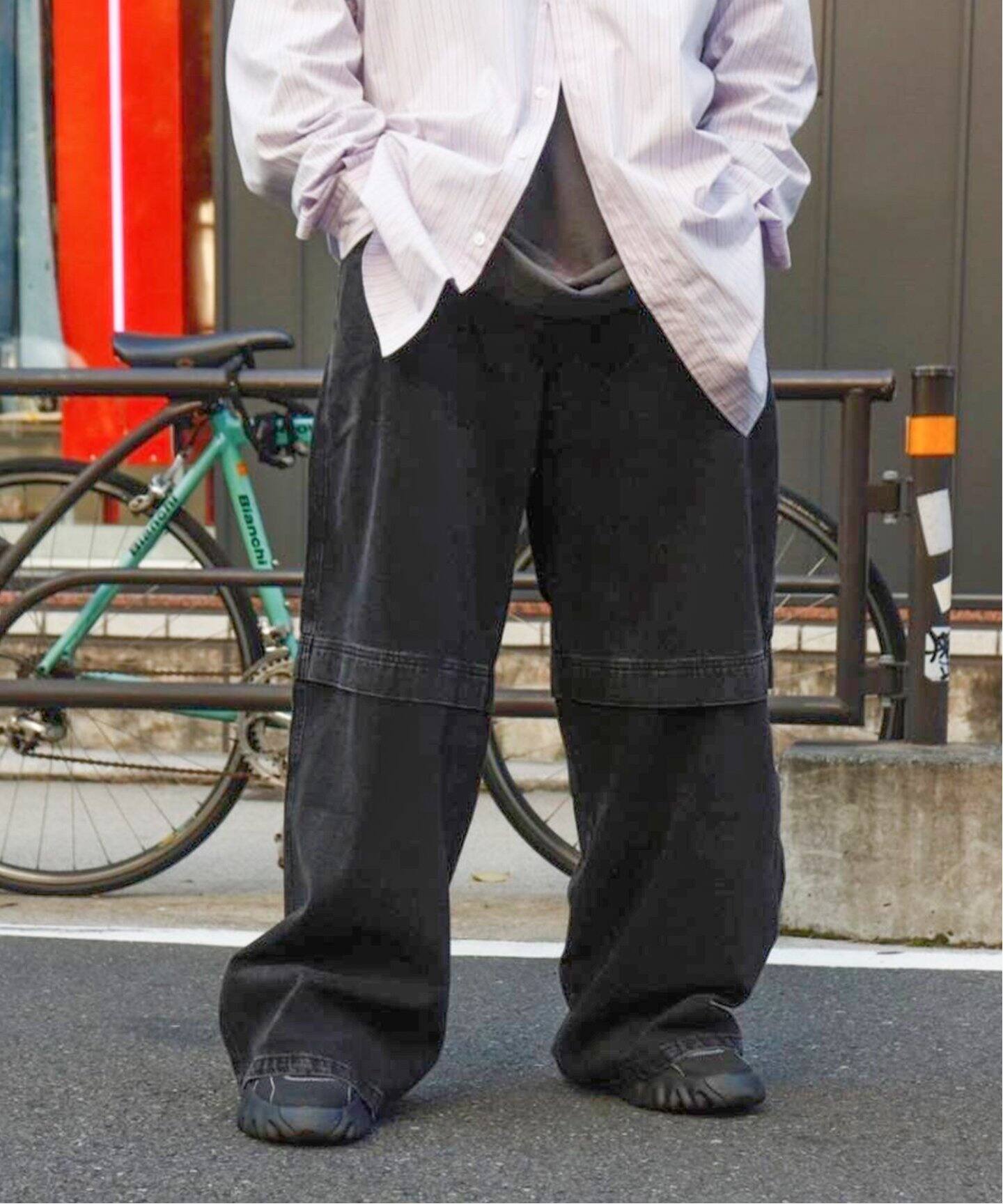 WILLY CHAVARRIA / DENIM LAYERED PANTS L