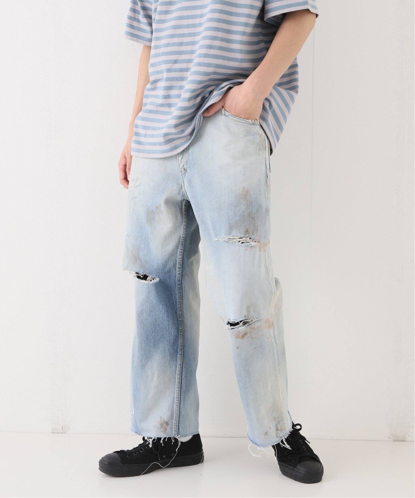 ANCELLM / アンセルム】DAMAGE SELVEDGE DENIM STRAIGHT P（デニム 