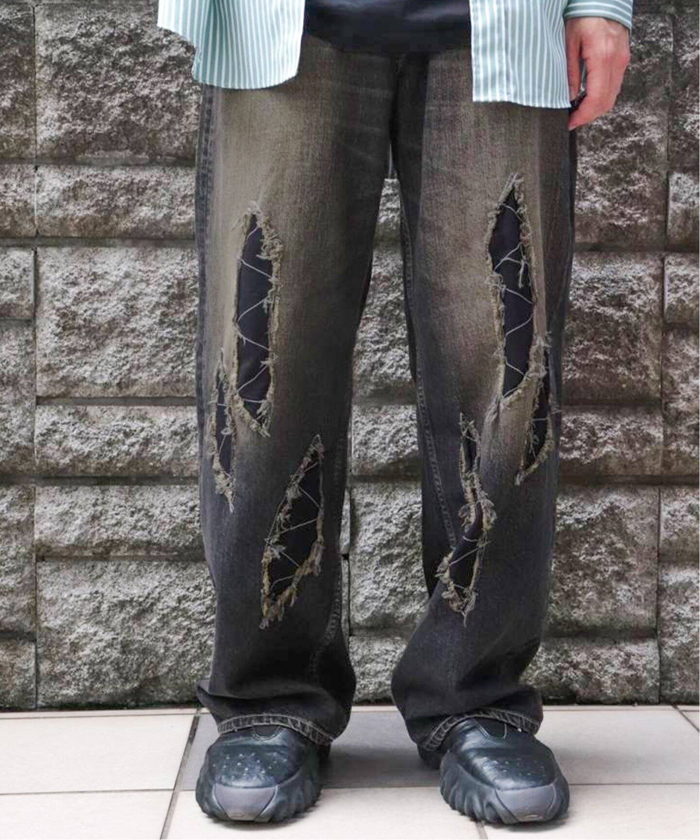 ENCOMING / インカミング】SLASHED DENIM TROUSER（デニムパンツ  