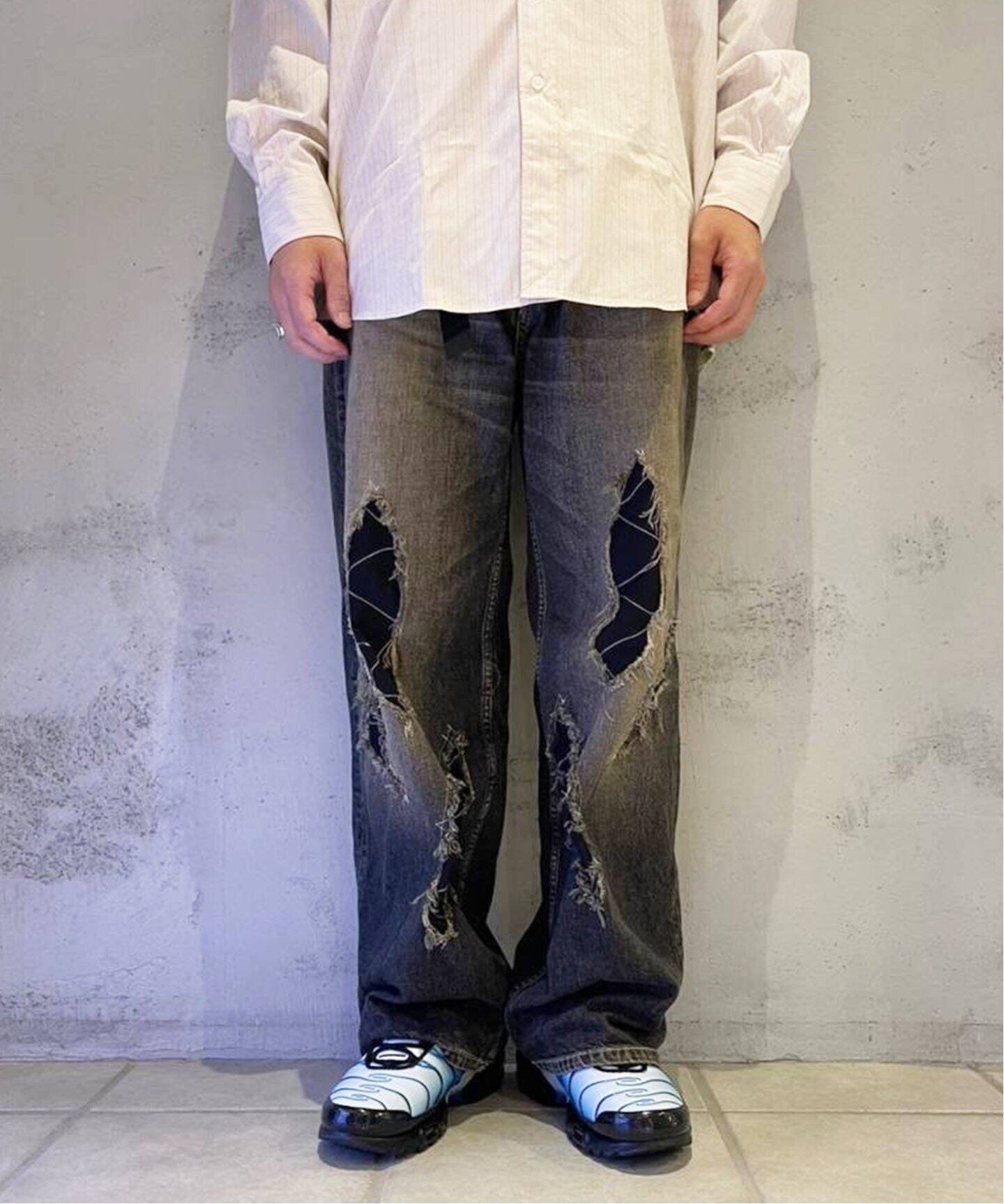ENCOMING / インカミング】SLASHED DENIM TROUSER（デニムパンツ  
