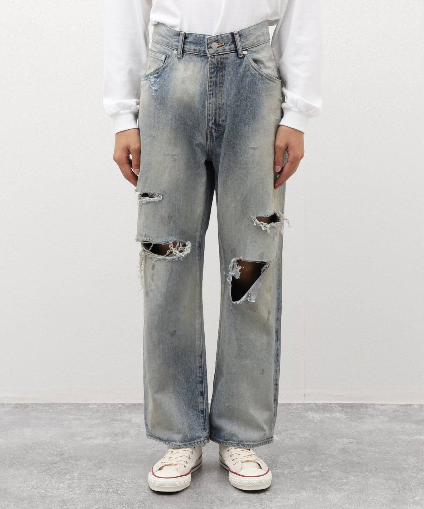 ANCELLM / アンセルム】AGING CRASH SELVEDGE DENIM STRAI（デニム 