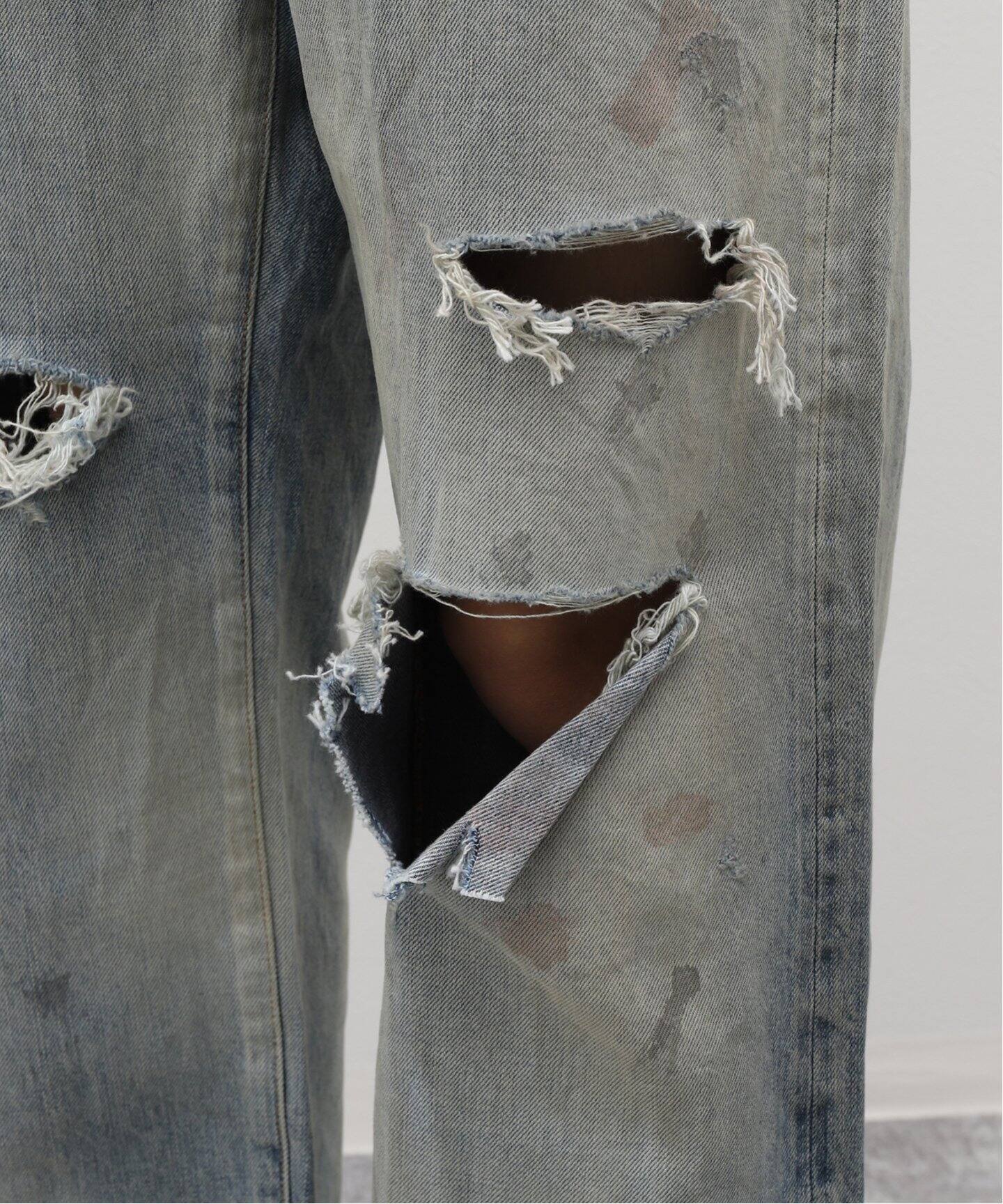 ANCELLM / アンセルム】AGING CRASH SELVEDGE DENIM STRAI（デニム 