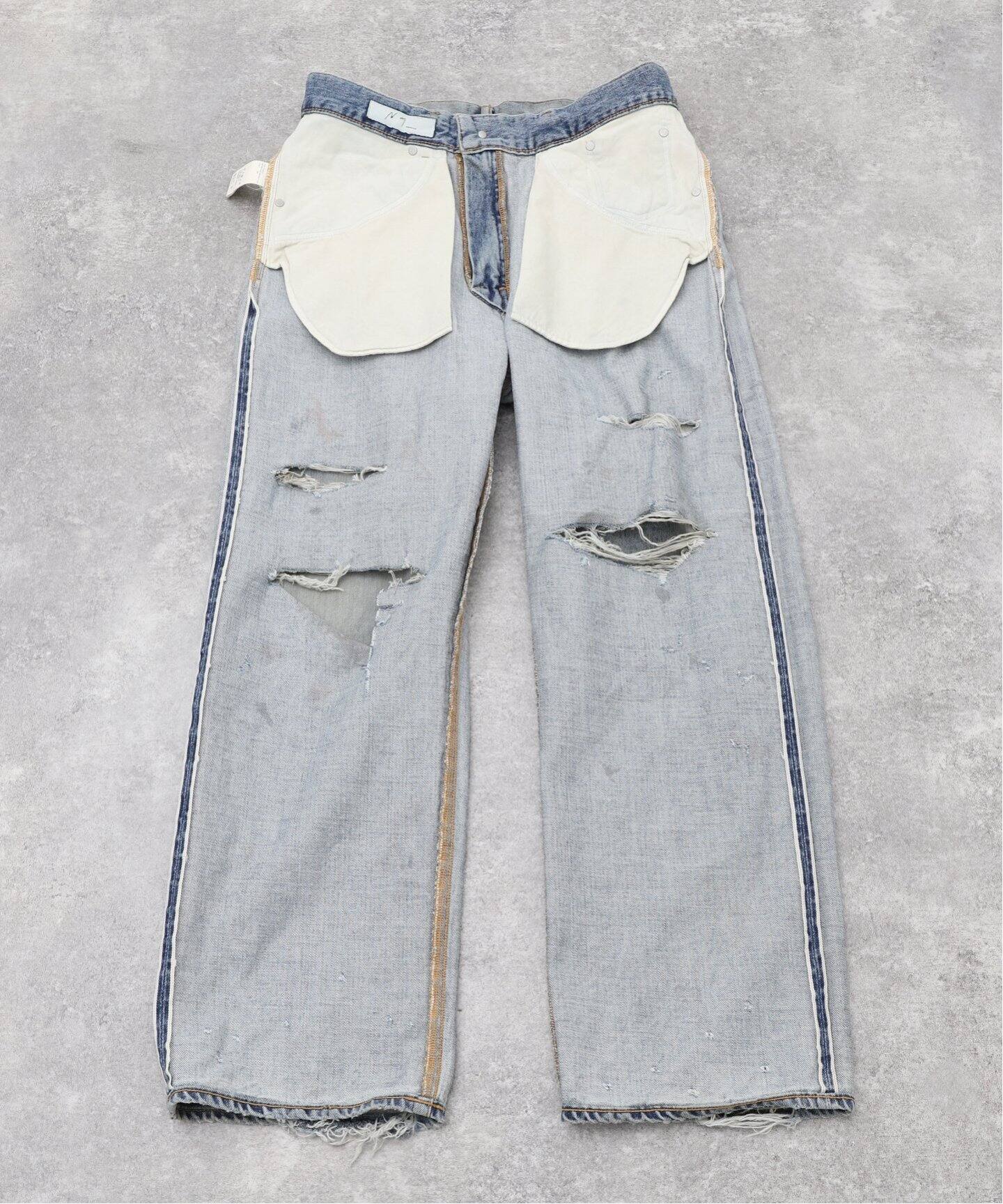 ANCELLM / アンセルム】AGING CRASH SELVEDGE DENIM STRAI（デニム 