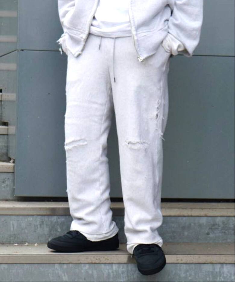 ANCELLM / アンセルム】CRASH SWEAT LAYERED PANTS（スウェットパンツ  