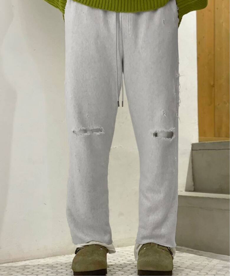 ANCELLM / アンセルム】CRASH SWEAT LAYERED PANTS（スウェットパンツ  