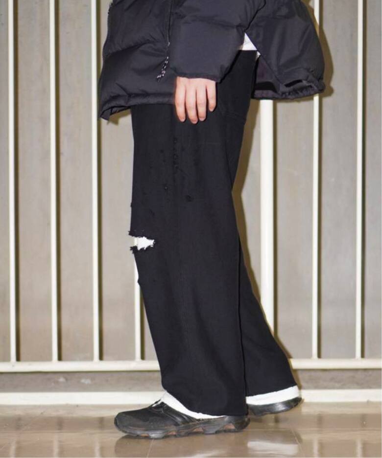 ANCELLM / アンセルム】CRASH SWEAT LAYERED PANTS（スウェットパンツ 