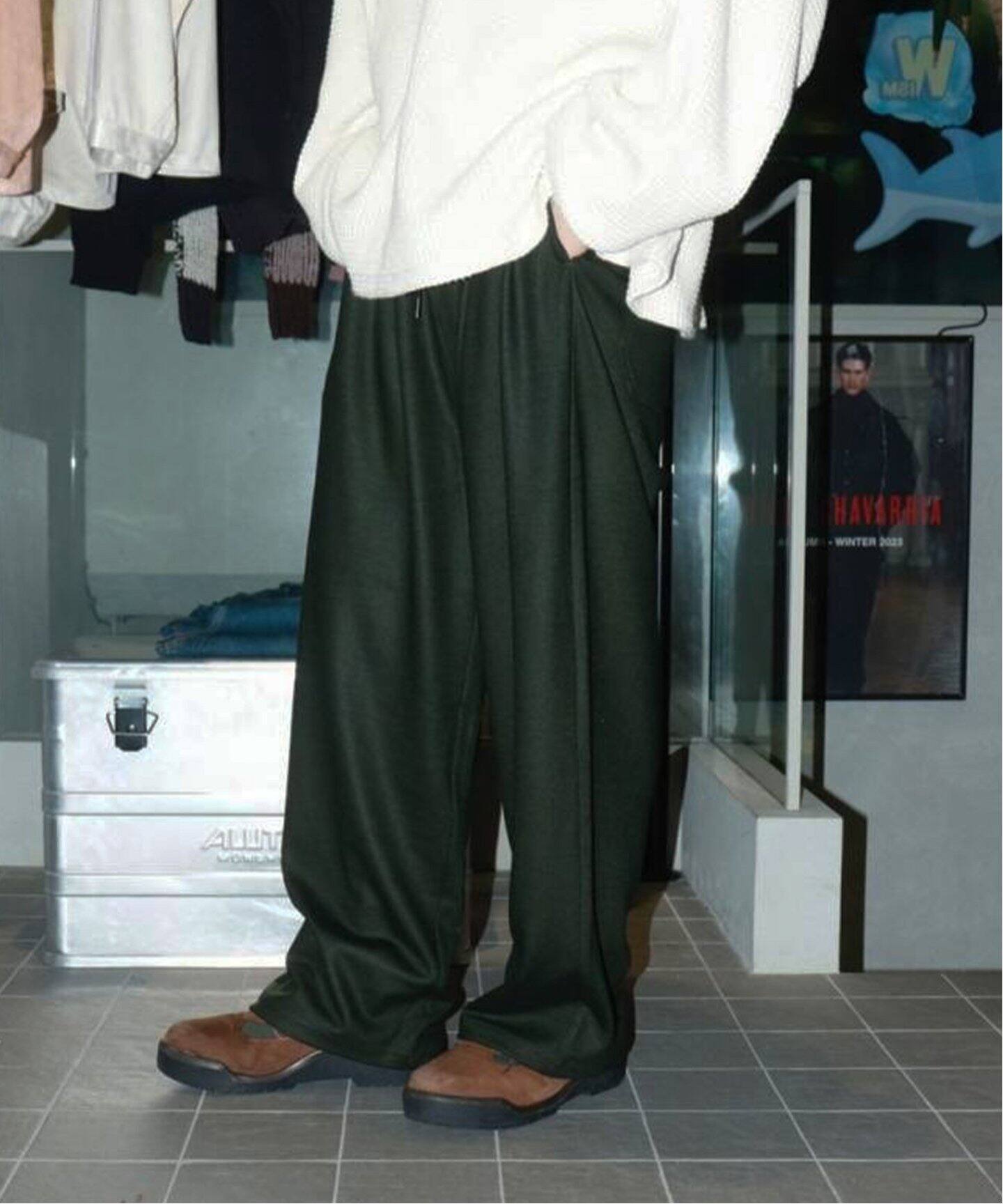 ANCELLM / アンセルム】WOOL JERSEY STRAIGHT PANTS（ジャージ 