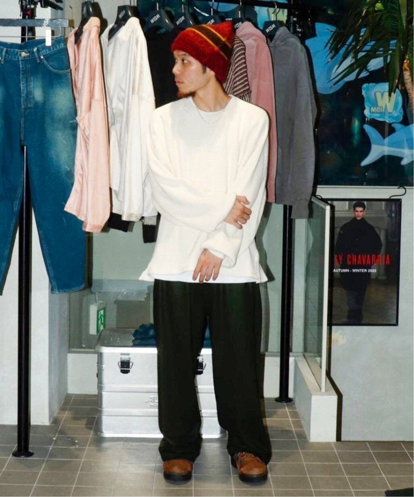 ANCELLM / アンセルム】WOOL JERSEY STRAIGHT PANTS（ジャージ 