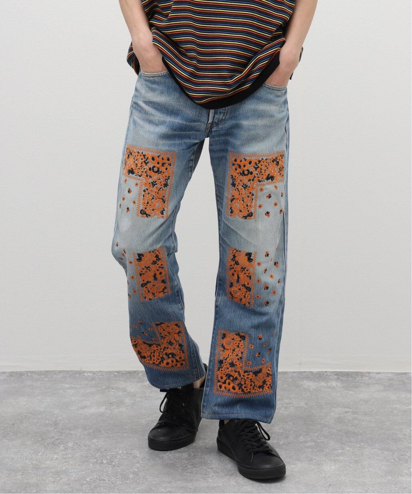 NOMA T.D. / ノ－マ・ティー・ディー】BANDANA EMBROIDERY DENIM PANTS 