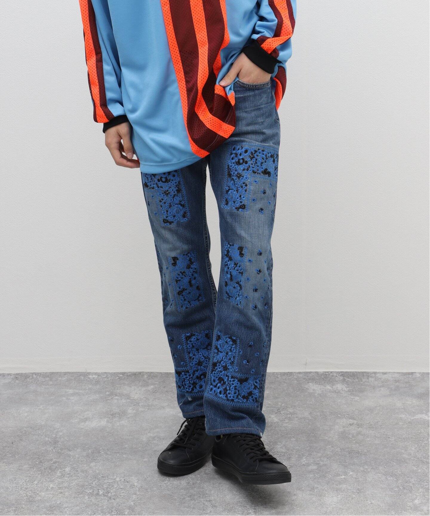 NOMA T.D. / ノ－マ・ティー・ディー】BANDANA EMBROIDERY DENIM PANTS 