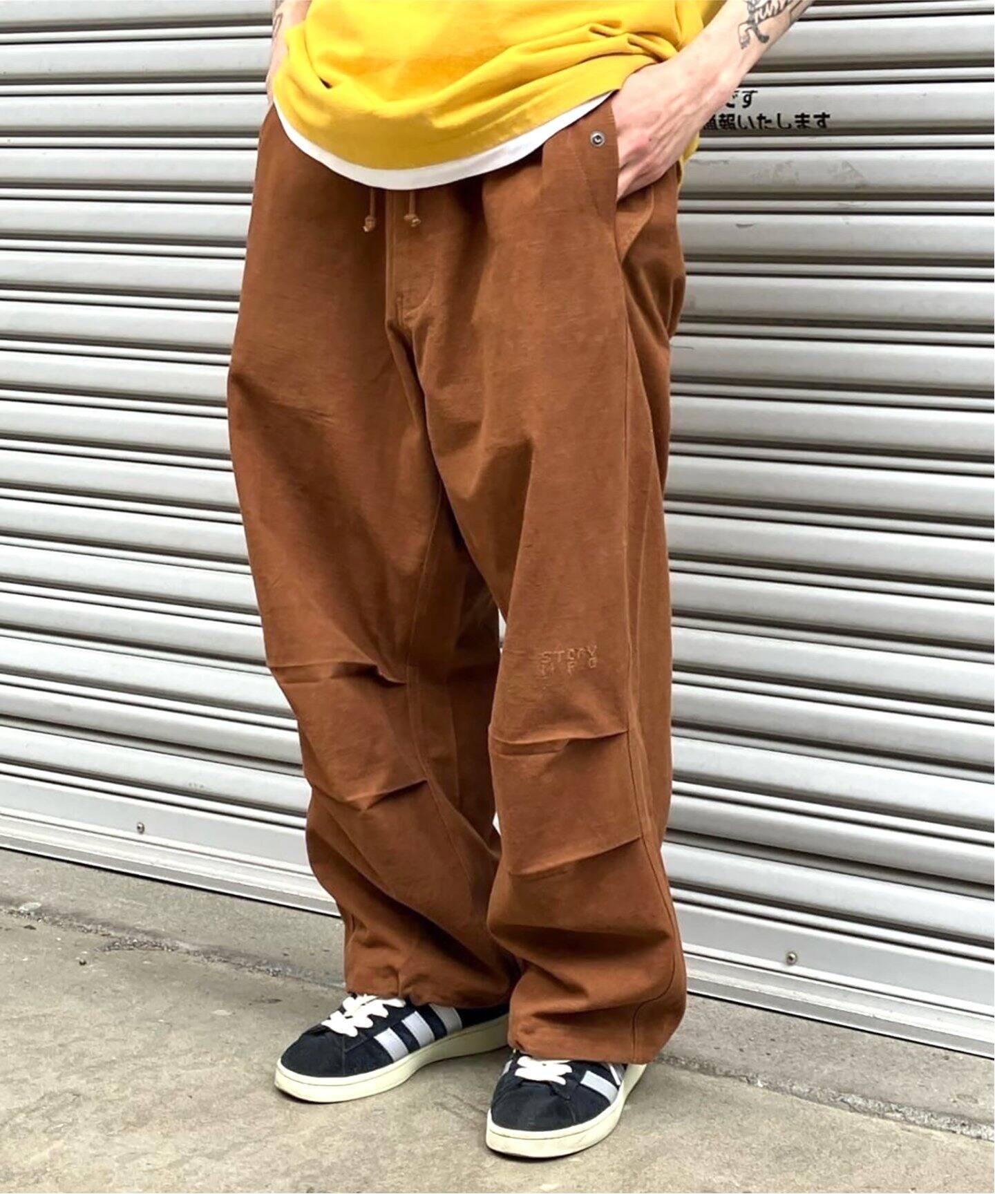 STORY mfg. / ストーリーエムエフジー.】PACO PANTS BARK BROWN SLUB 