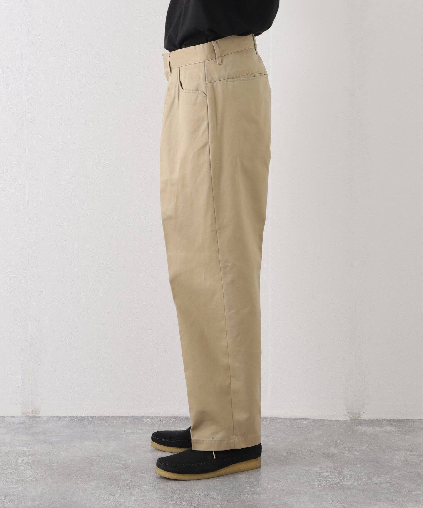 FARAH / ファーラー】ツータック ワイドテーパードパンツ（チノパンツ 