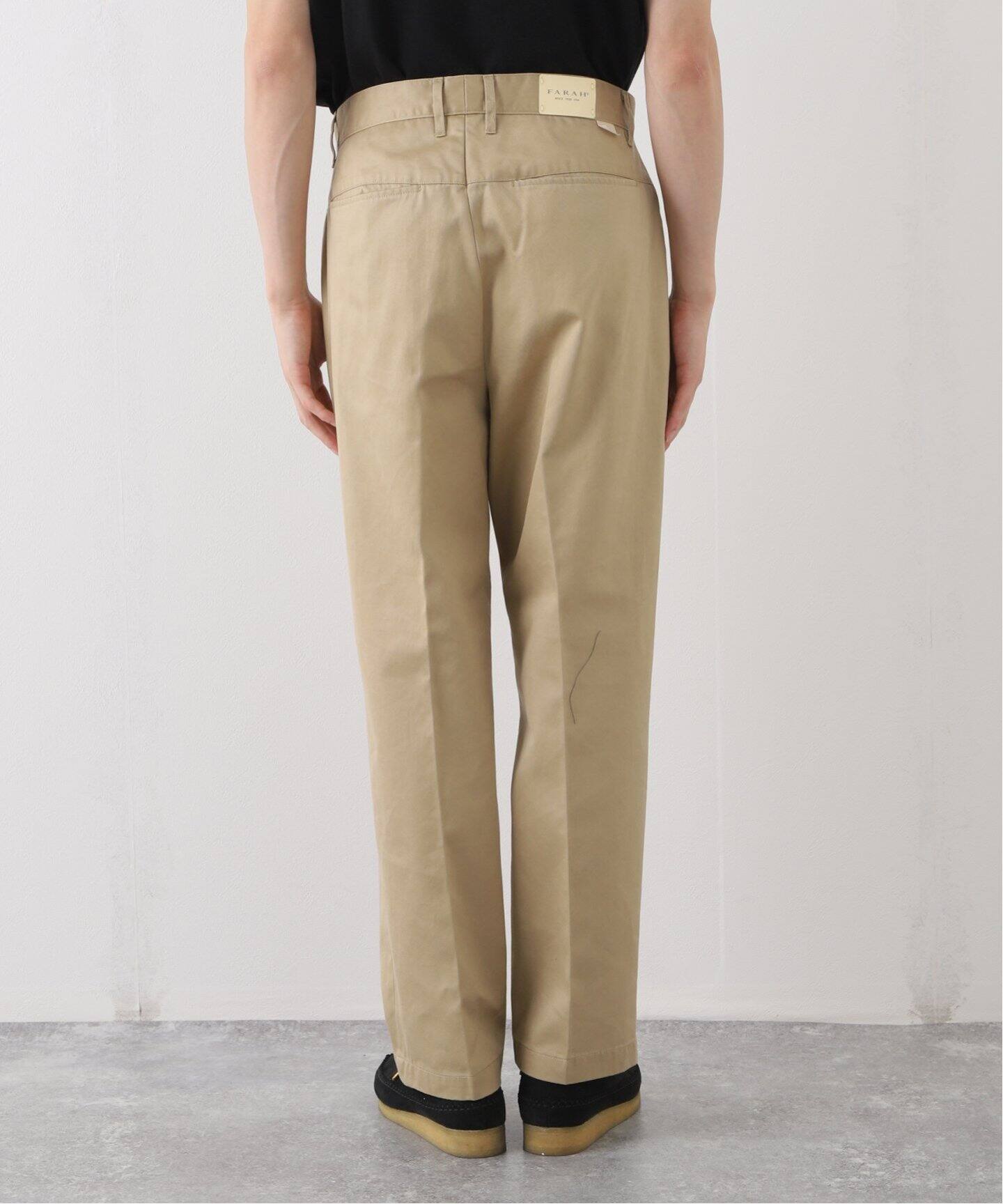 FARAH / ファーラー】ツータック ワイドテーパードパンツ（チノパンツ 