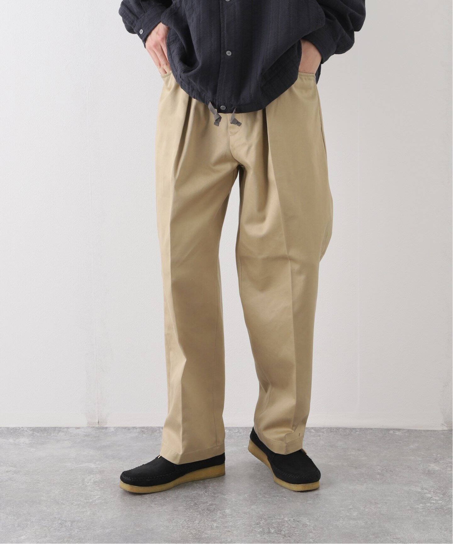 FARAH / ファーラー】ツータック ワイドテーパードパンツ（チノパンツ 