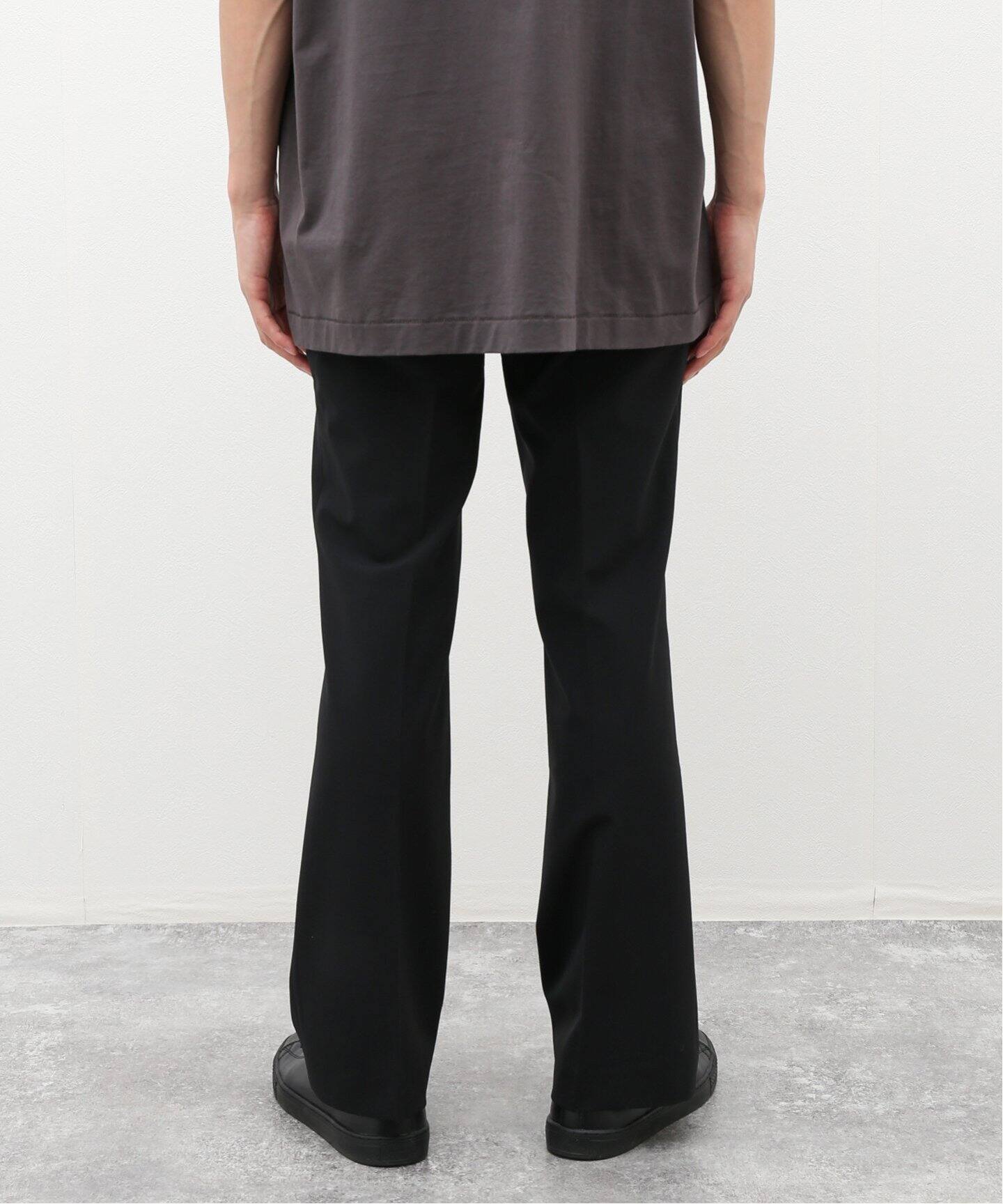 ERNEST W. BAKER / アーネストダブルベイカー】FLARE TROUSERS BLACK 