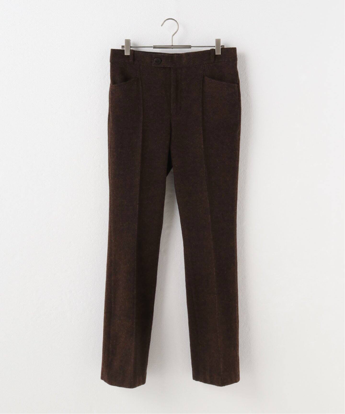 ERNEST W. BAKER / アーネストダブルベイカー】FLARE TROUSERS BROWN 