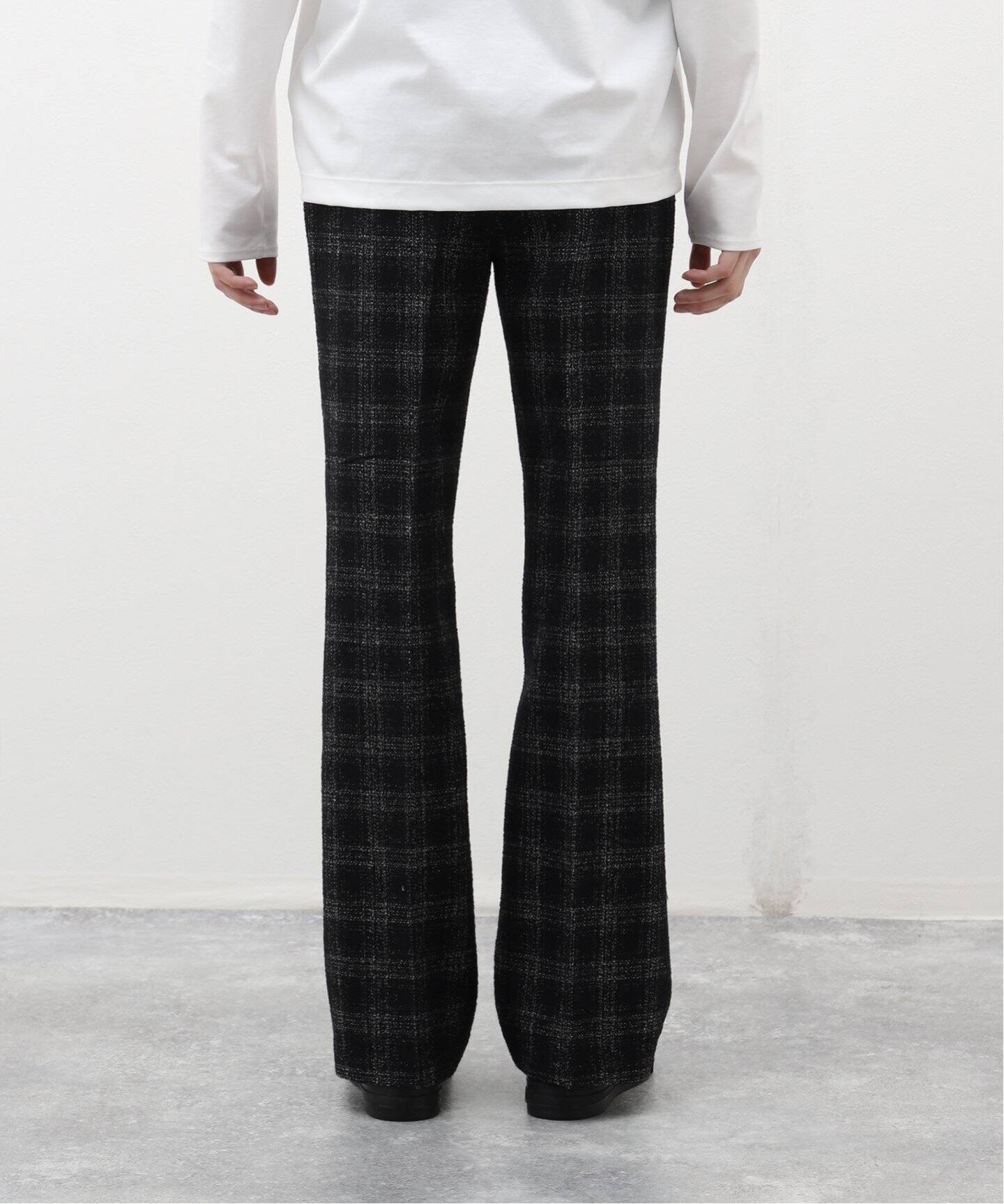 ERNEST W. BAKER / アーネストダブルベイカー】FLARE TROUSERS CHECK 