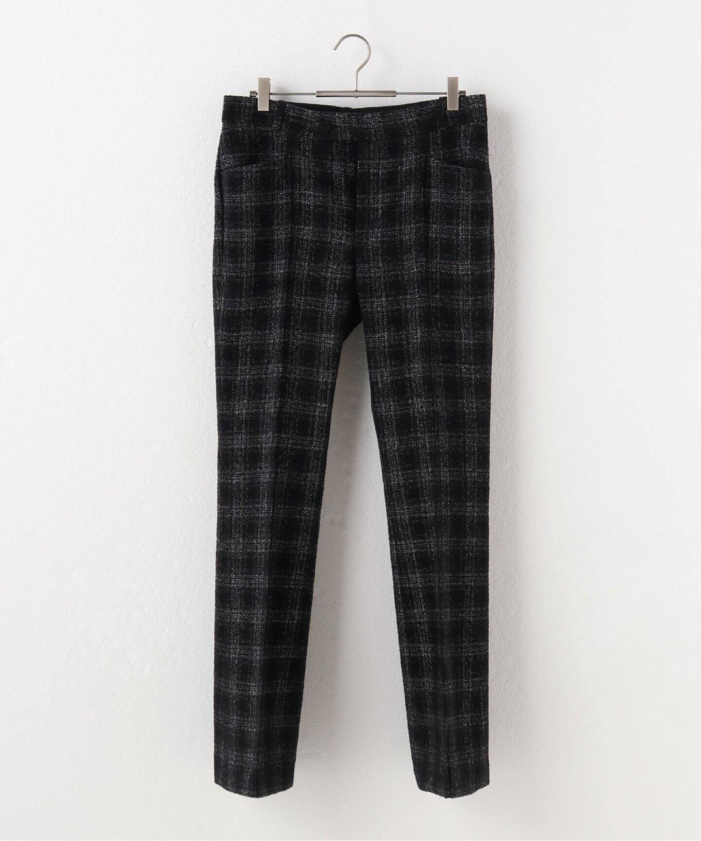 ERNEST W. BAKER / アーネストダブルベイカー】FLARE TROUSERS CHECK 