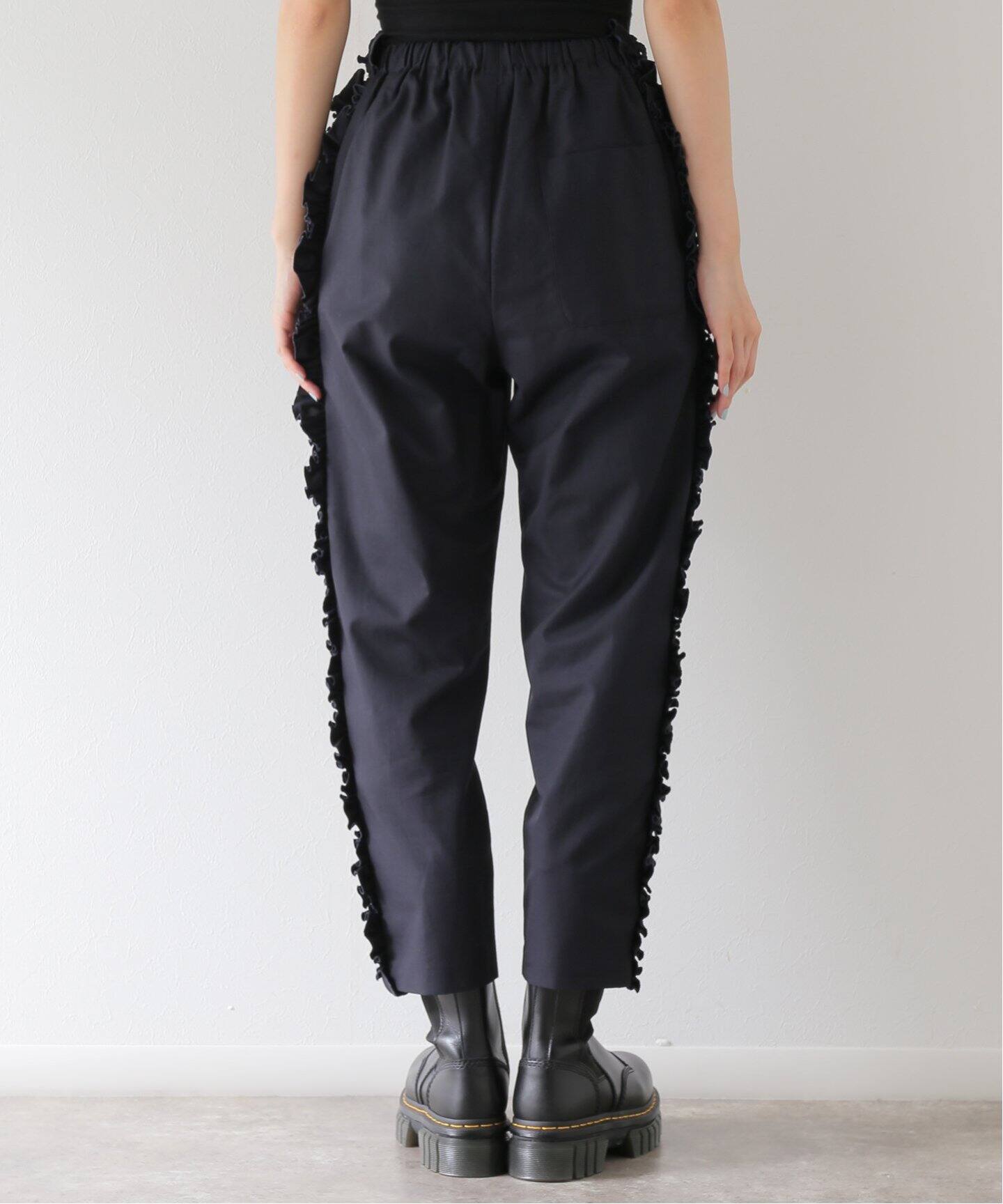 RHODOLIRION/ロドリリオン】Frill Side Stripe Pant - Typewriter  