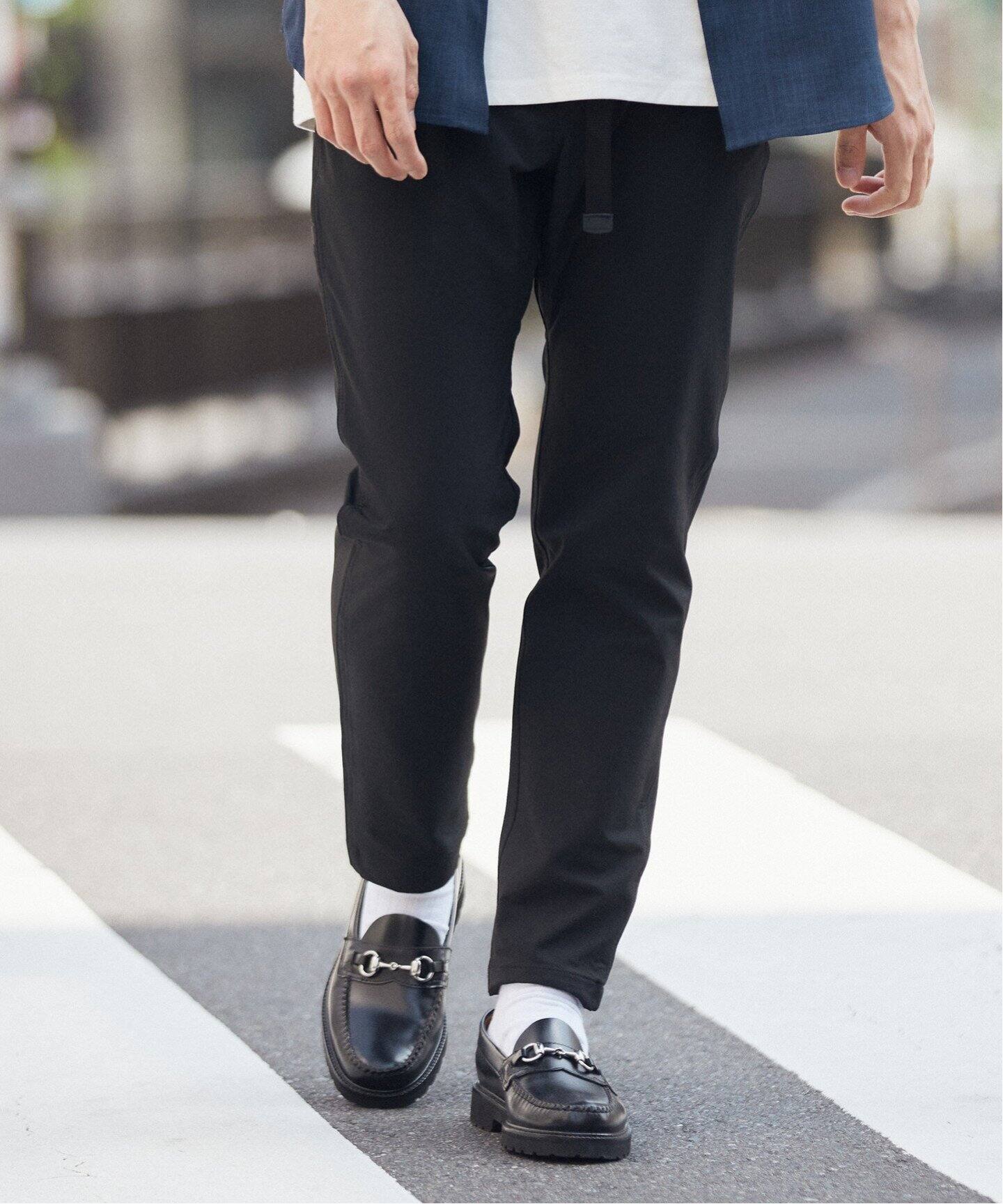 AKM ストレッチ　ナイロン　スラックスパンツ　白　S LIGHT MOVINGストレッチ ナイロンパンツ（スラックス）｜B.C