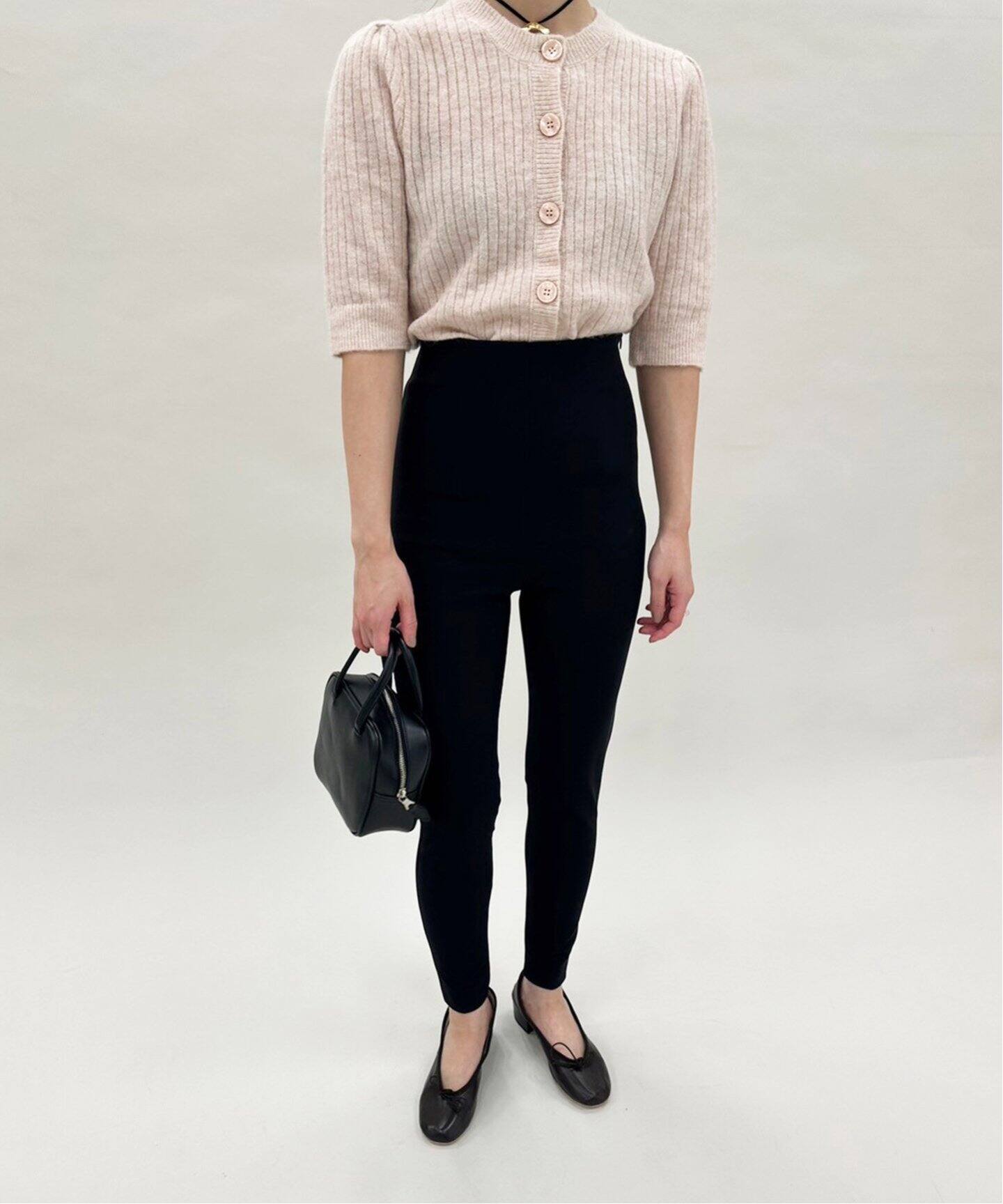 追加》abcハイウエストストレッチスリムパンツ（スラックス  