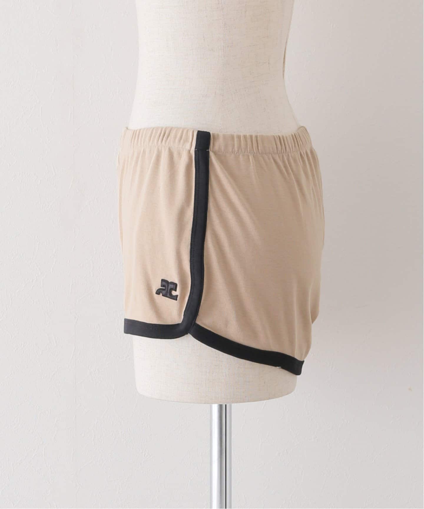 クレージュ　ベージュ コントラスト　ショートパンツ　Courreges クレージュ ベージュ コントラスト ショートパンツ Courreges