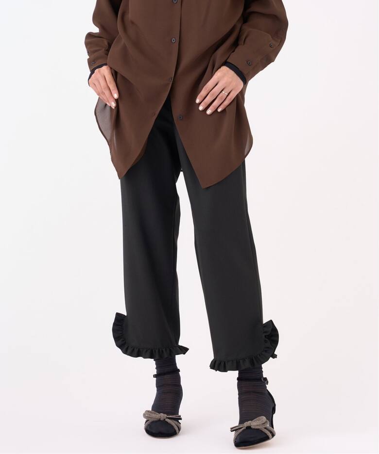 追加2》P/Vストレッチ フリルパンツ（スラックス）｜IENA（イエナ）の  