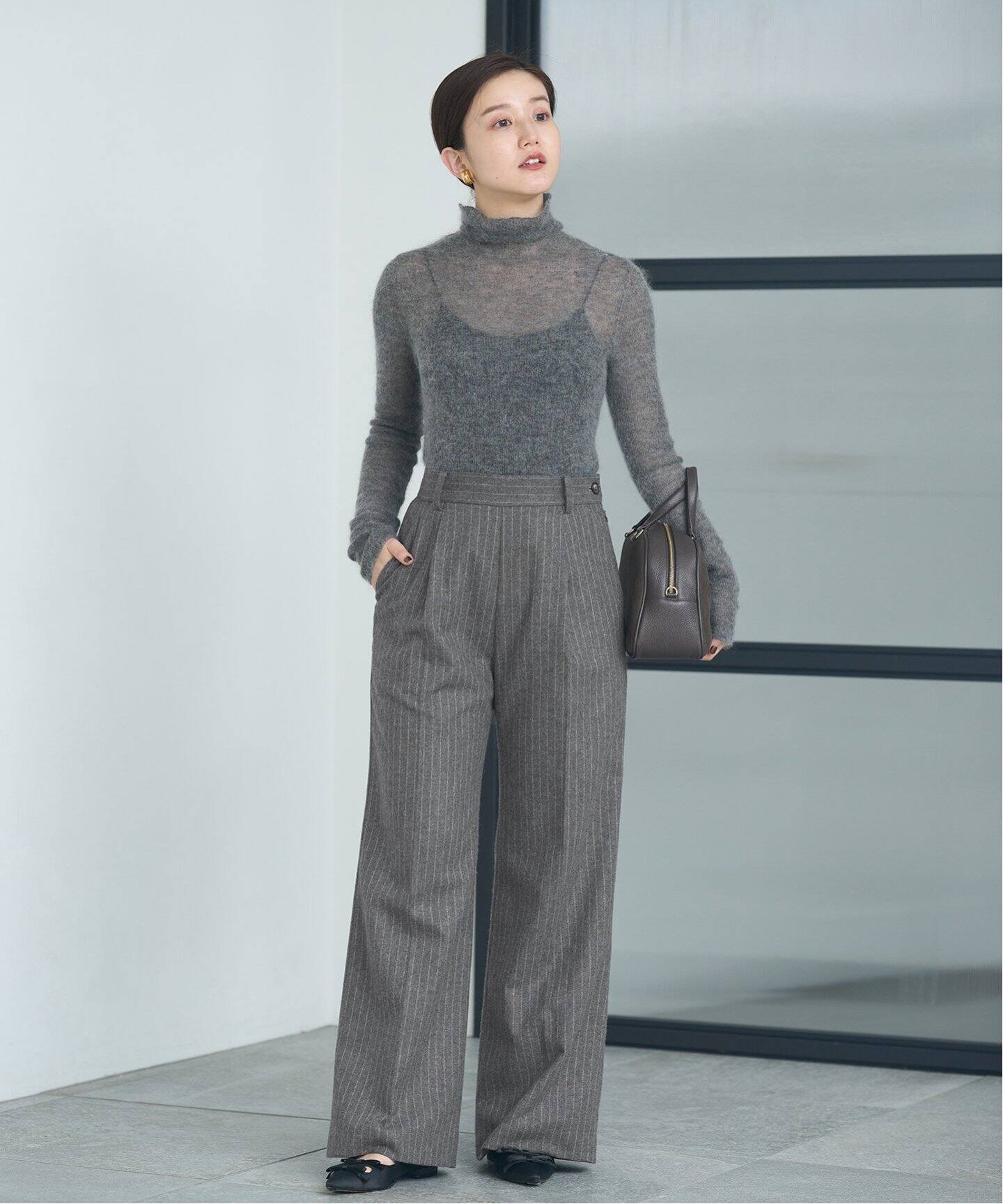 ウールストライプ ワイドパンツ（スラックス）｜IENA（イエナ）の通販  