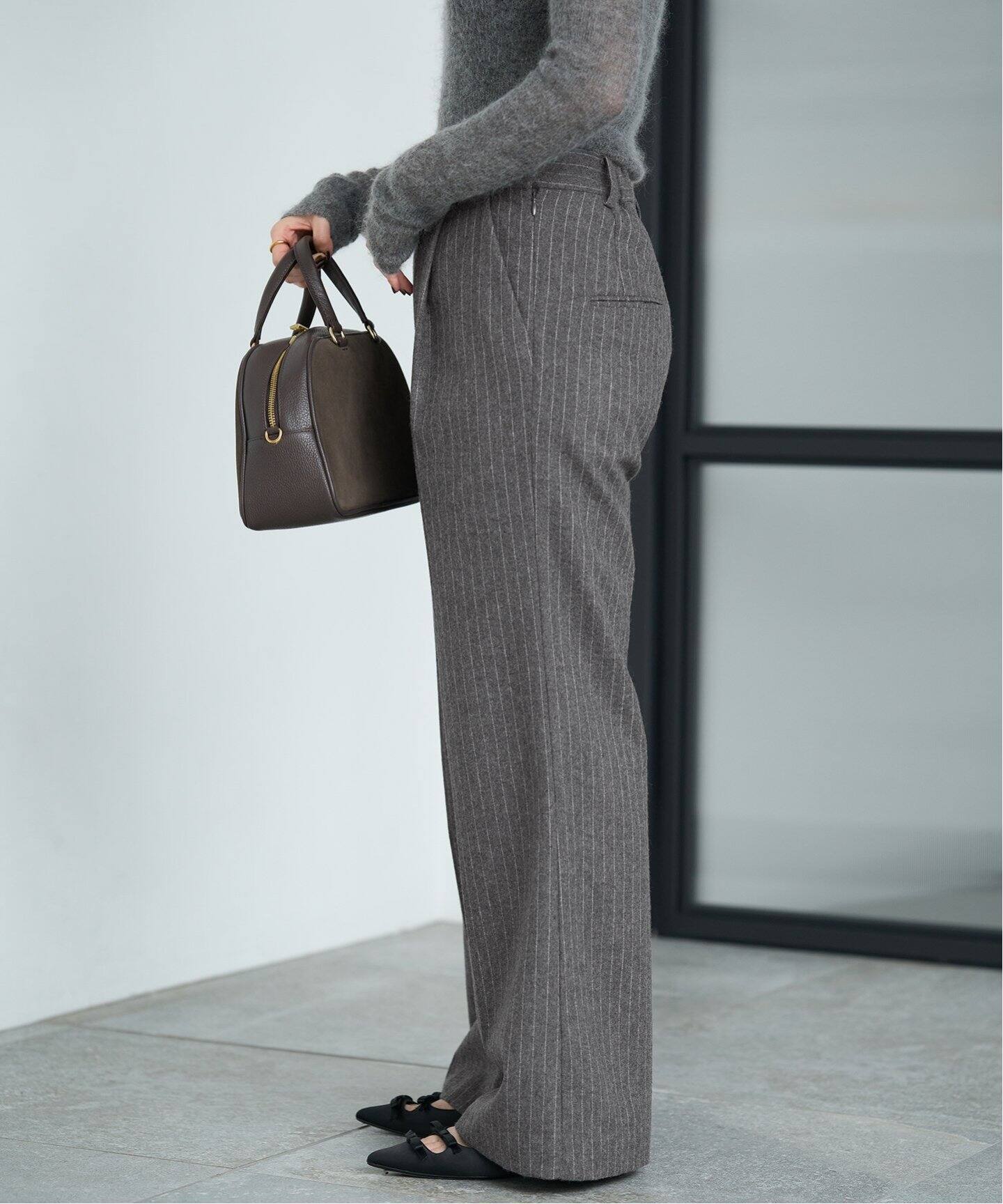ウールストライプ ワイドパンツ（スラックス）｜IENA（イエナ）の通販  