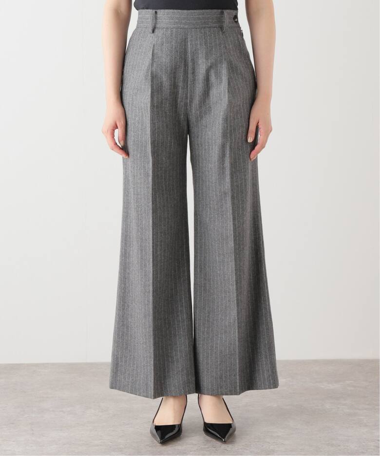 ウールストライプ ワイドパンツ（スラックス）｜IENA（イエナ）の通販  
