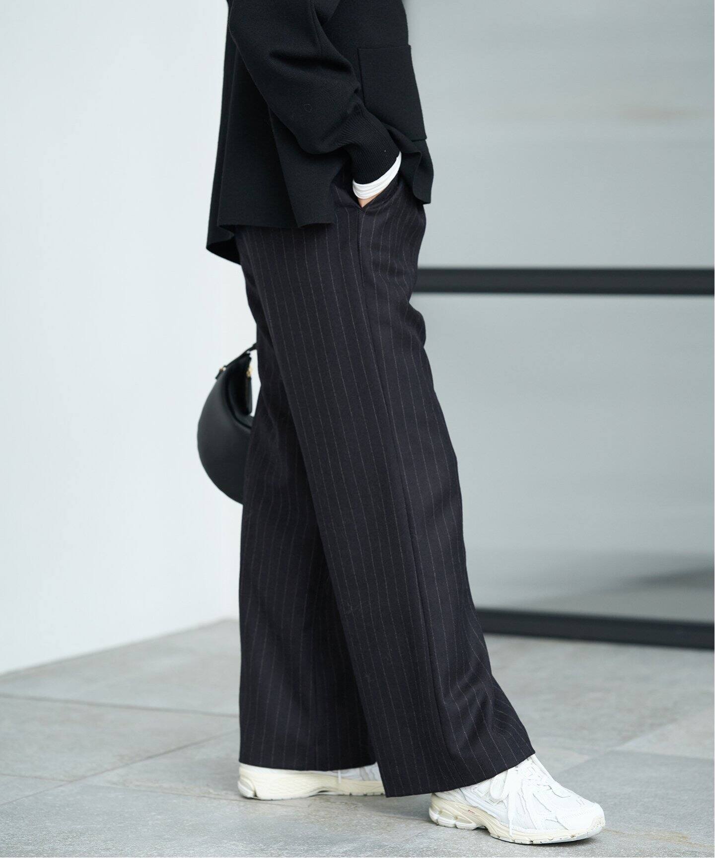 ウールストライプ ワイドパンツ（スラックス）｜IENA（イエナ）の通販  