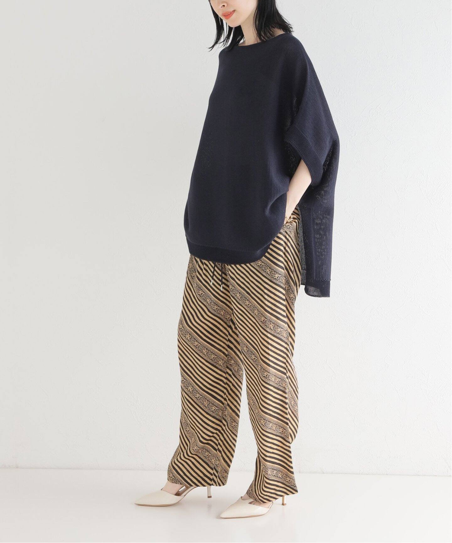 SARA MALLIKA/サラマリカ】RAYON JQD ストライププリントパンツ  