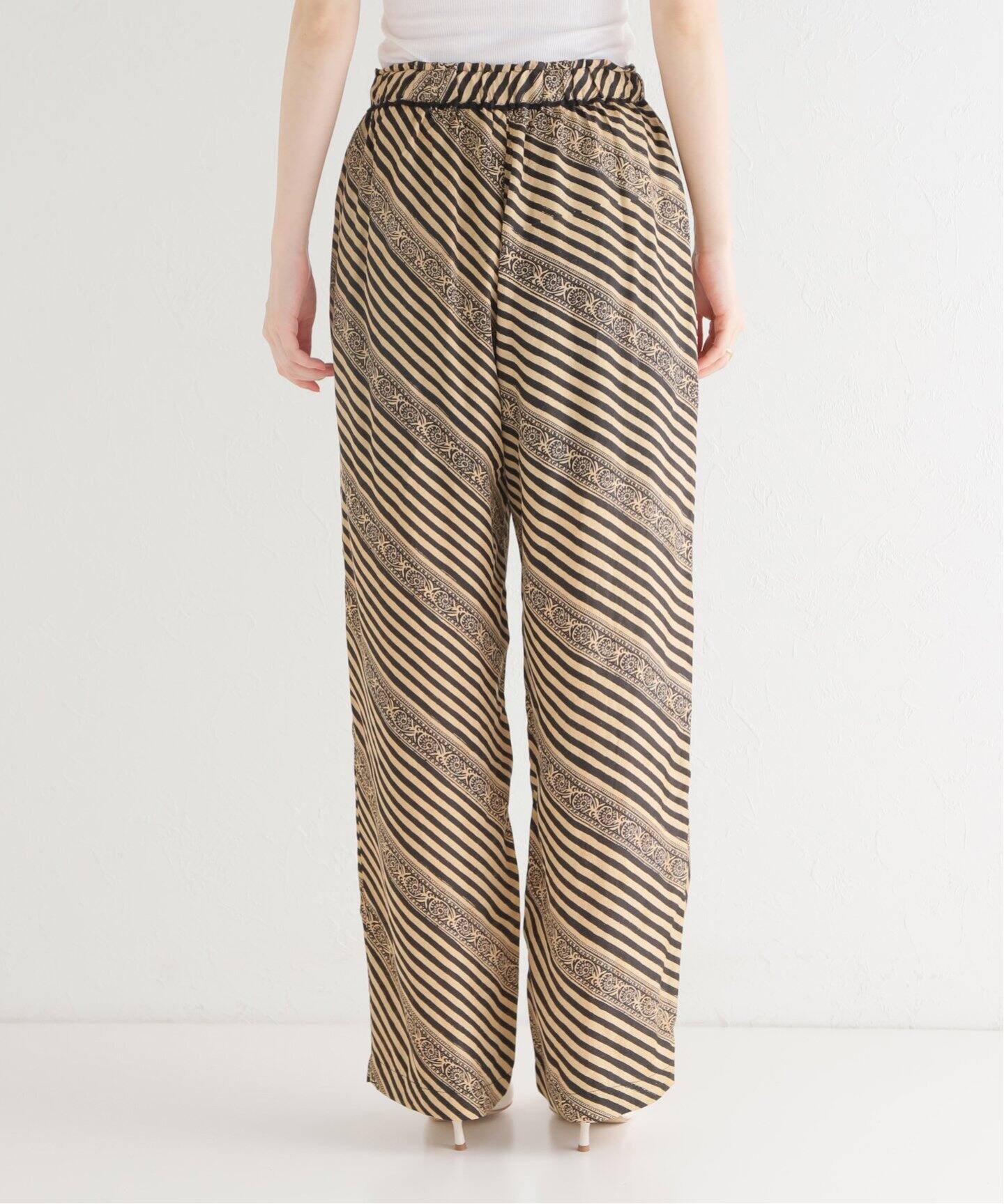 SARA MALLIKA/サラマリカ】RAYON JQD ストライププリントパンツ  